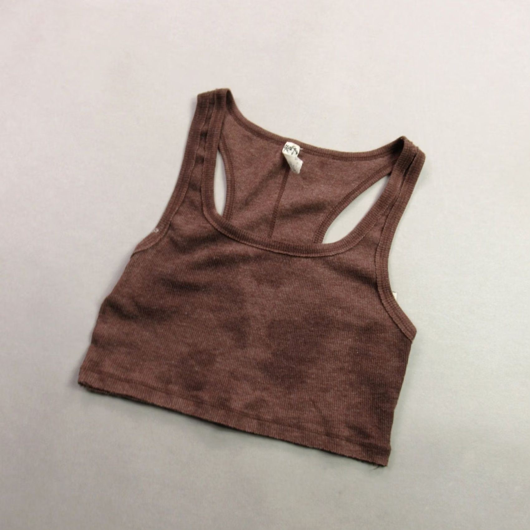 Free People Free People Shirt Womens XS Sleeveless Crew Neck Brown Pullover Lightweight Regular Cotton Blend Tank Top Size XS / US 0-2 / IT 36-38 - 2 Thumbnail