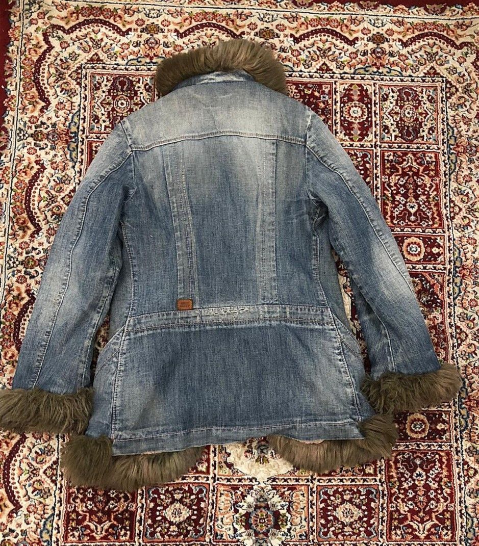 Miss Sixty Miss Sixty Vintage Afghan Denim Faux Fur Y2K Jacket small Size S / US 4 / IT 40 - 4 Thumbnail