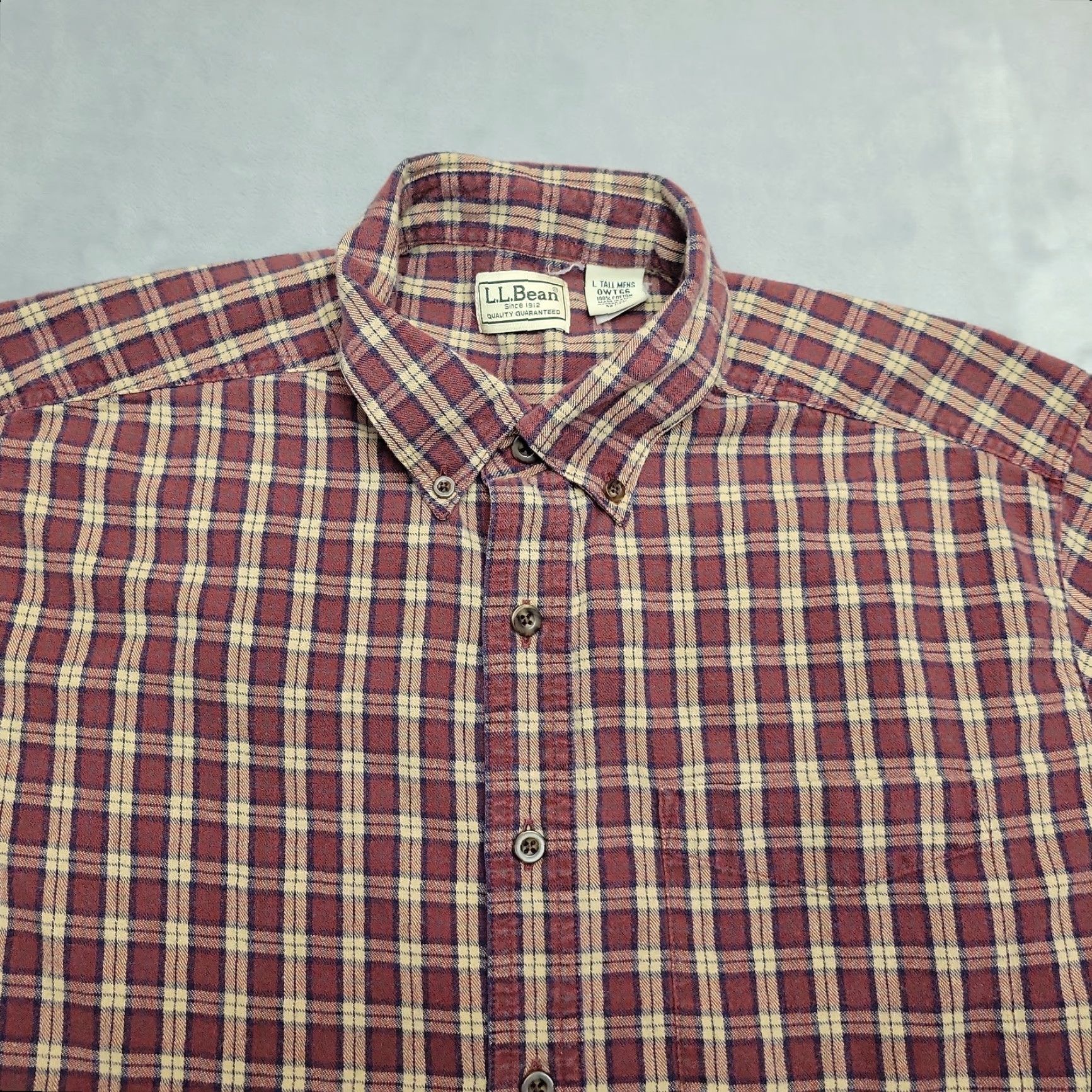 Vintage VINTAGE L.L.Bean Shirt Mens LT Red Plaid Cotton Flannel Button-Up Casual Classic Outdoors 90s Theme Mens Size US L / EU 52-54 / 3 - 2 Thumbnail