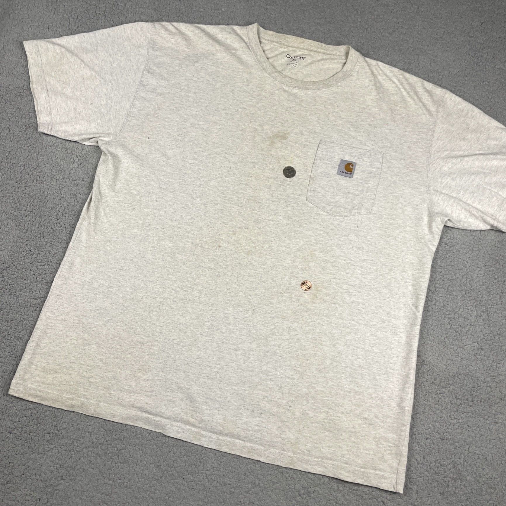 Carhartt Carhartt Shirt Adult XL Gray Pocket Thrashed 90s T-Shirt Mens Bagged Logo Cotton Short Sleeve Crew Neck Pockets Vintage No Size US XL / EU 56 / 4 - 6 Thumbnail