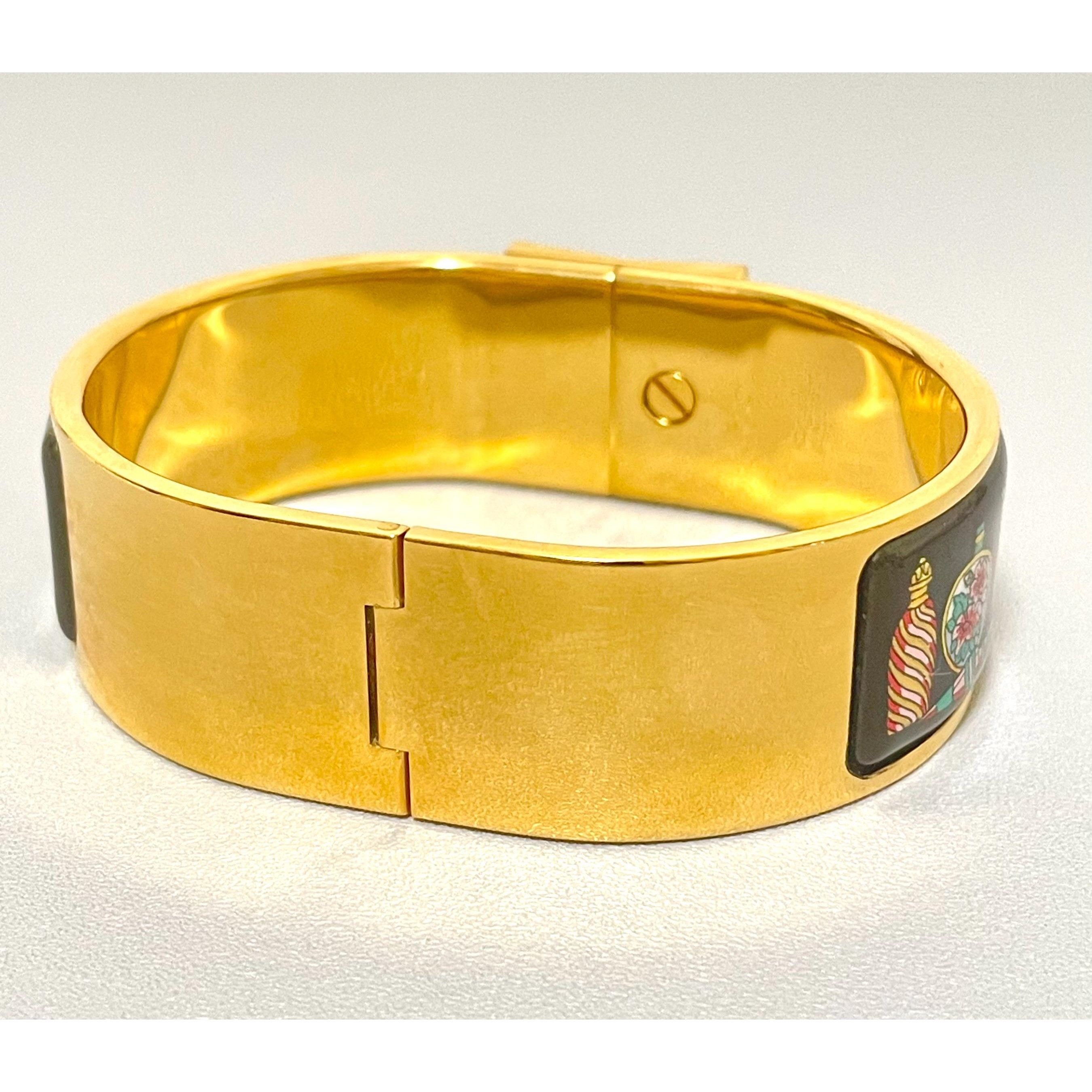 Hermes Vintage Hermes cloisonne enamel bangle, black perfume bottle Size ONE SIZE - 7 Thumbnail
