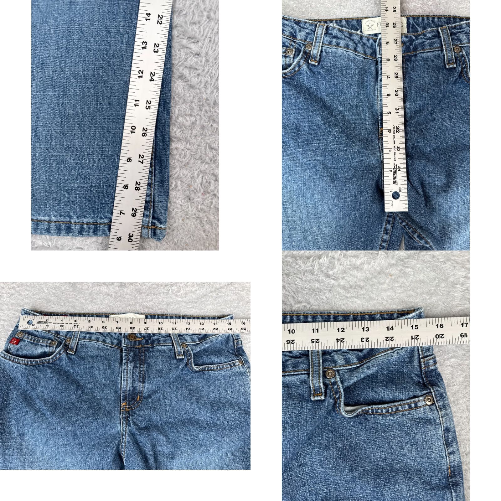 Denime Authentic Jeanswear Jeans Blue Denim Flared 30x31 100% Cotton Mid Rise Womens Jeanswear Buckle Bke Pair with Pockets Size 30" / US 8 / IT 44 - 8 Thumbnail