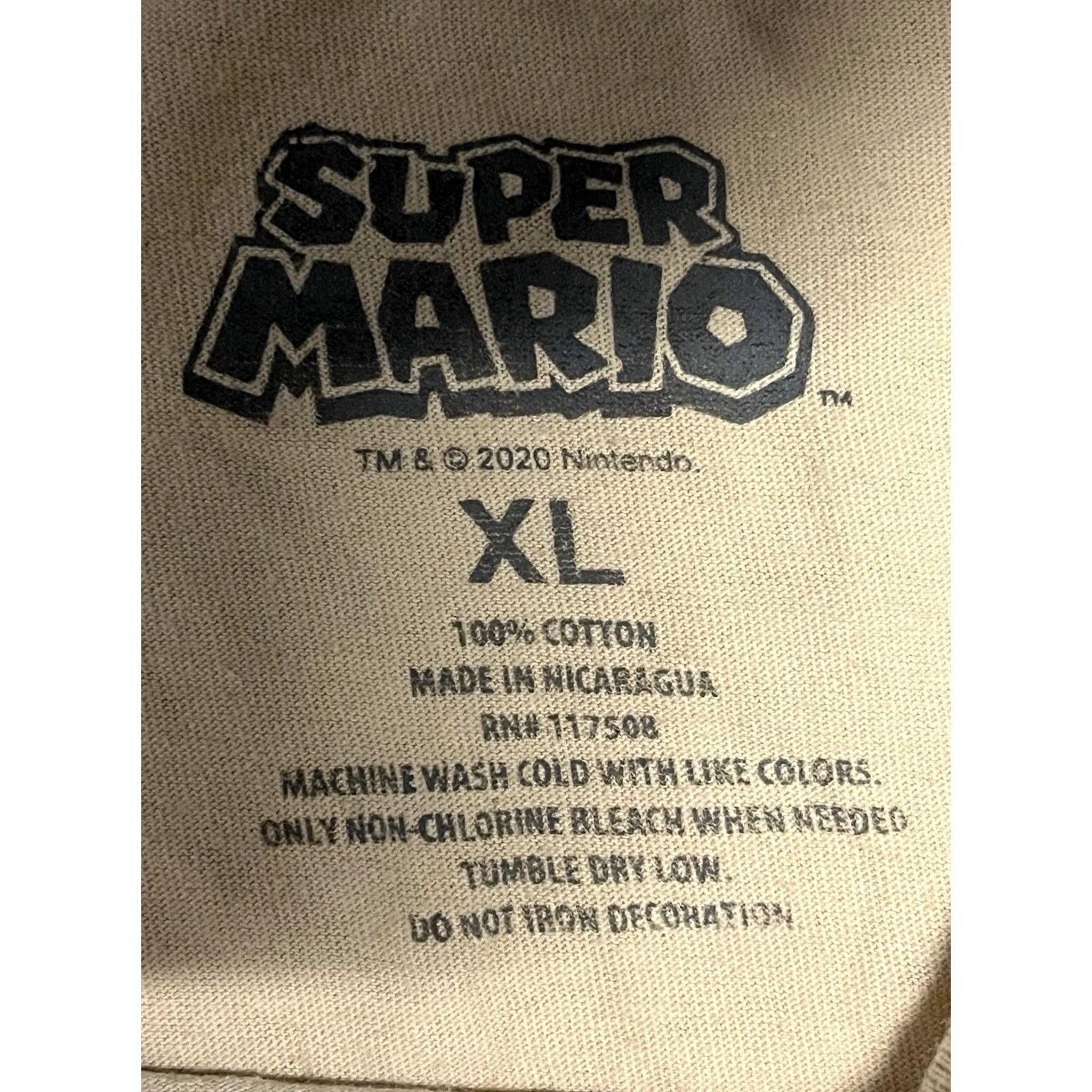 Vintage Super Mario Bros Tan Graphic T-shirt XL Mens Brown Size XL Shirt Shirt Mario Size US XL / EU 56 / 4 - 5 Thumbnail