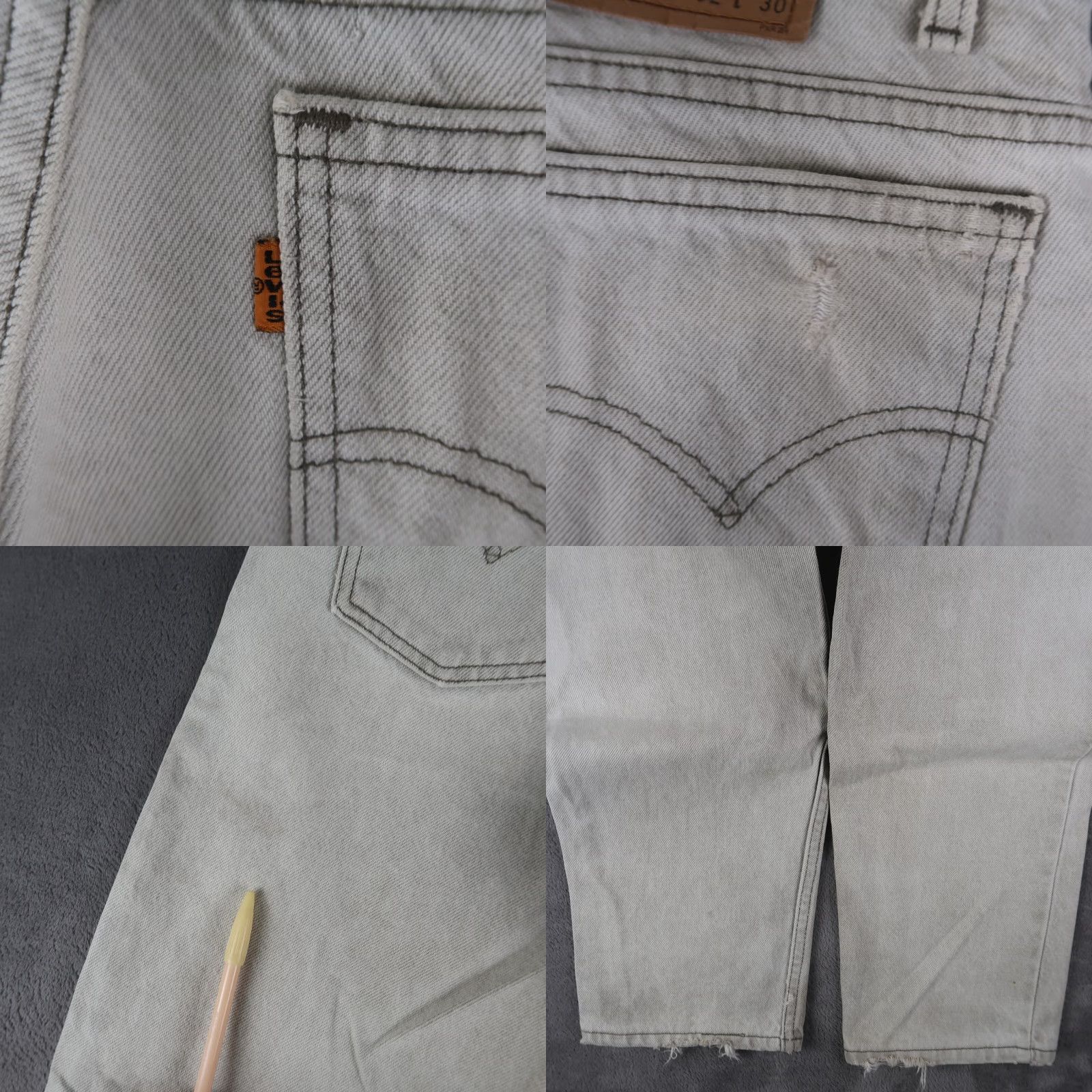 Levi's VINTAGE Levi's 550 Jeans Mens Regular 32x30 Gray Denim 90s USA Made Relaxed Fit 5-Pocket Distressed Size US 32 / EU 48 - 10 Thumbnail