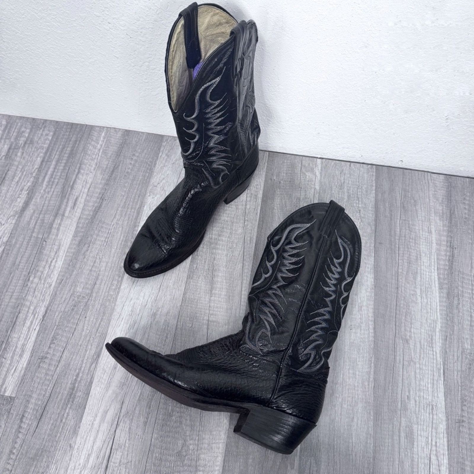 Vintage Vintage Abilene Bullhide Black Leather Cowboy Boots Men’s 11 Size US 11 / IT 41 - 1 Thumbnail