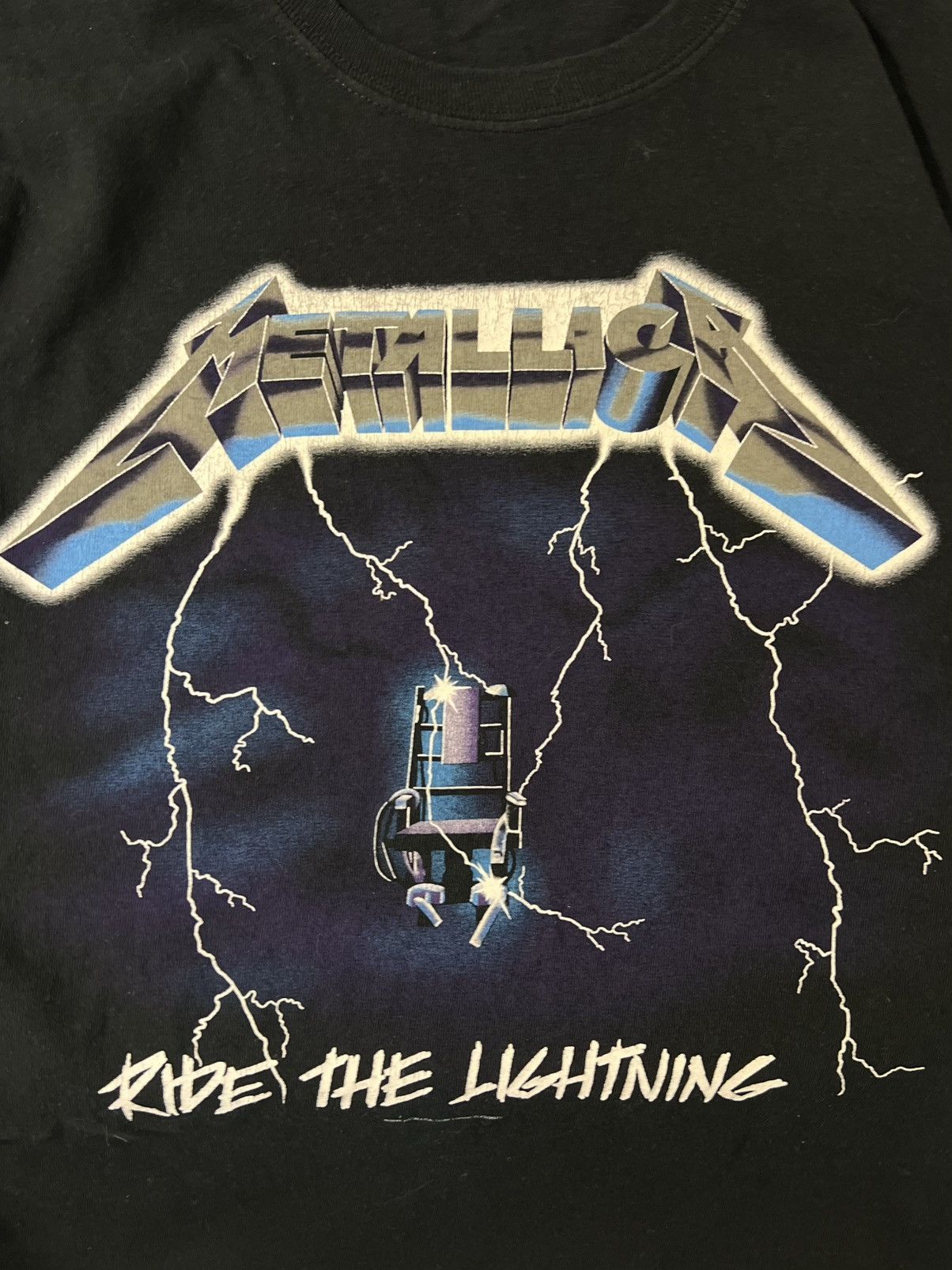 Metallica × Vintage Metallica Ride The Lightning Y2K Hanes Rock Metal Band Tour Size US M / EU 48-50 / 2 - 2 Thumbnail