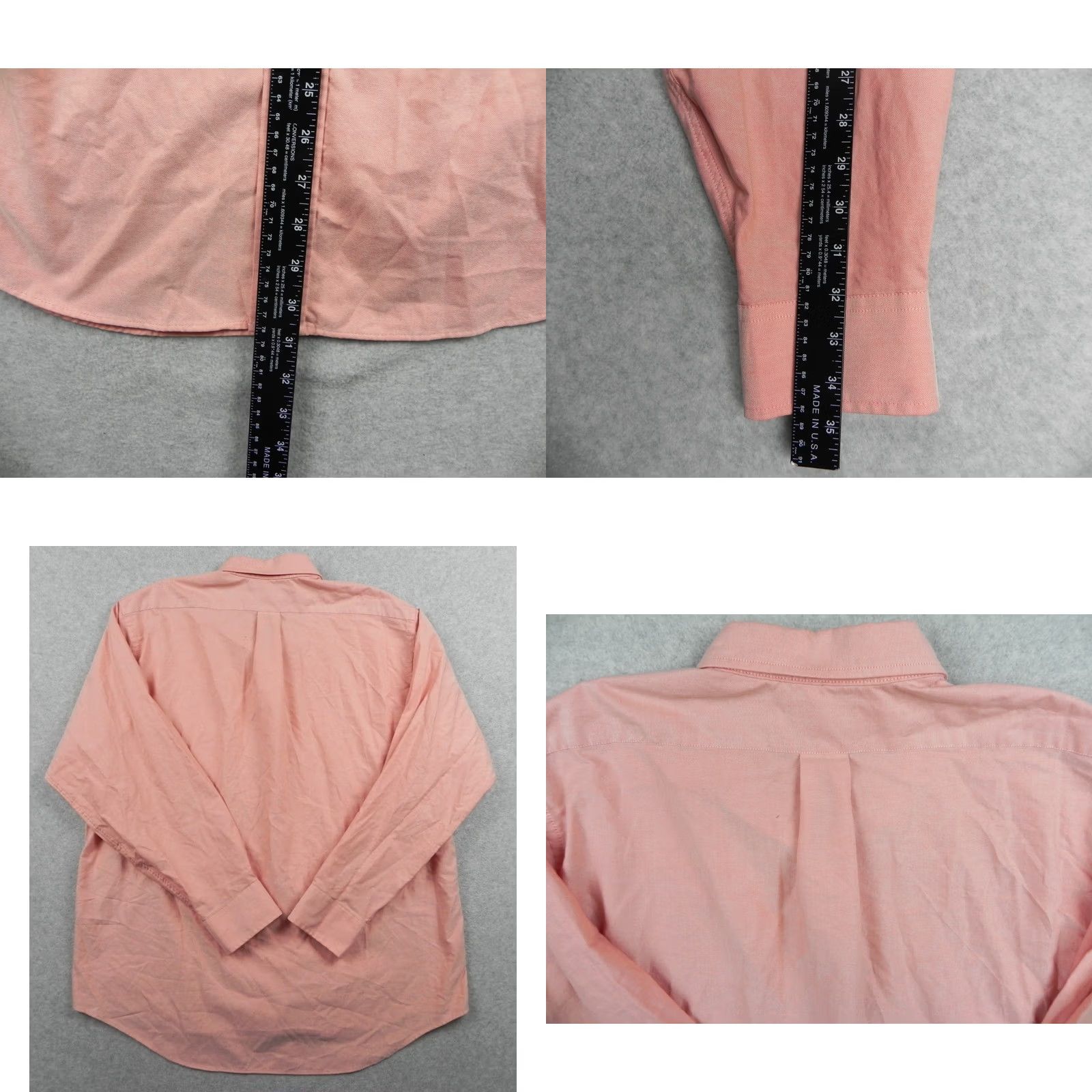Chaps Classic Oxford Button Up Mens Shirt - Peach Color - 34/35 Size - Chaps Brand Size US XXL / EU 58 / 5 - 8 Thumbnail