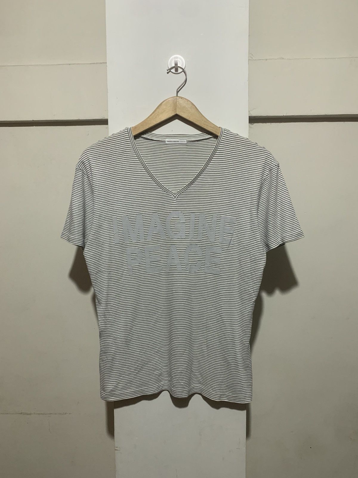 Japanese Brand Japanese Takeo Kikuchi ‘IMAGINE PEACE’ John Lennon Quote Tee Size US M / EU 48-50 / 2 - 1 Thumbnail