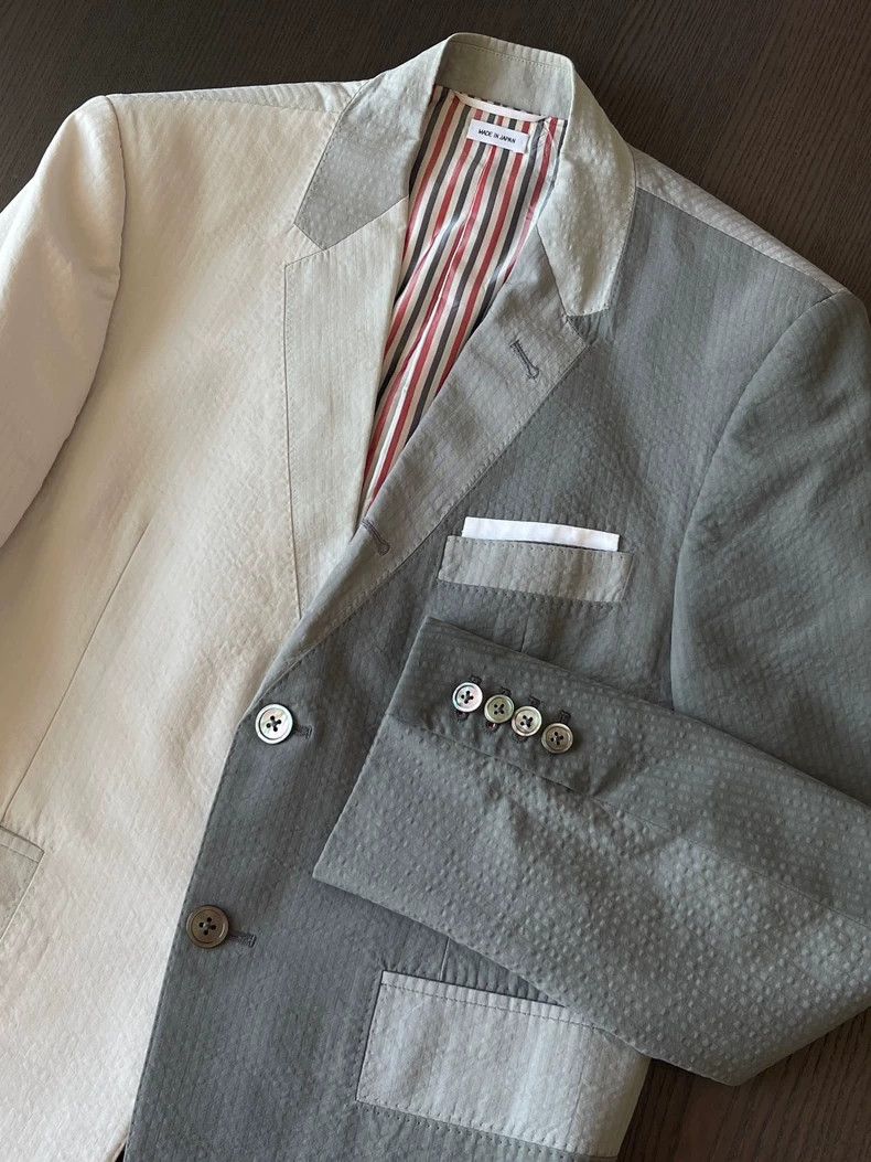 Thom Browne Thom Browne size1 A gray suit with patchwork Size 34S - 4 Thumbnail