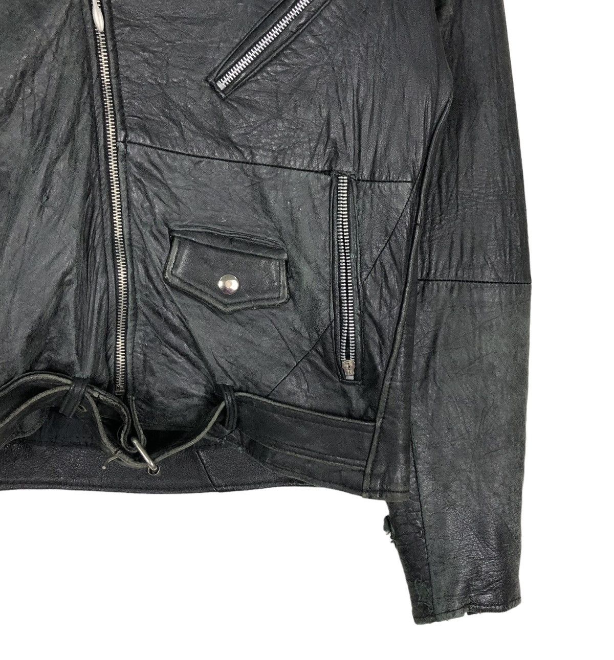 Toyo Enterprises 🔥VINTAGE LEATHER BIKER JACKET DOUBLE BREAST Size US S / EU 44-46 / 1 - 8 Thumbnail