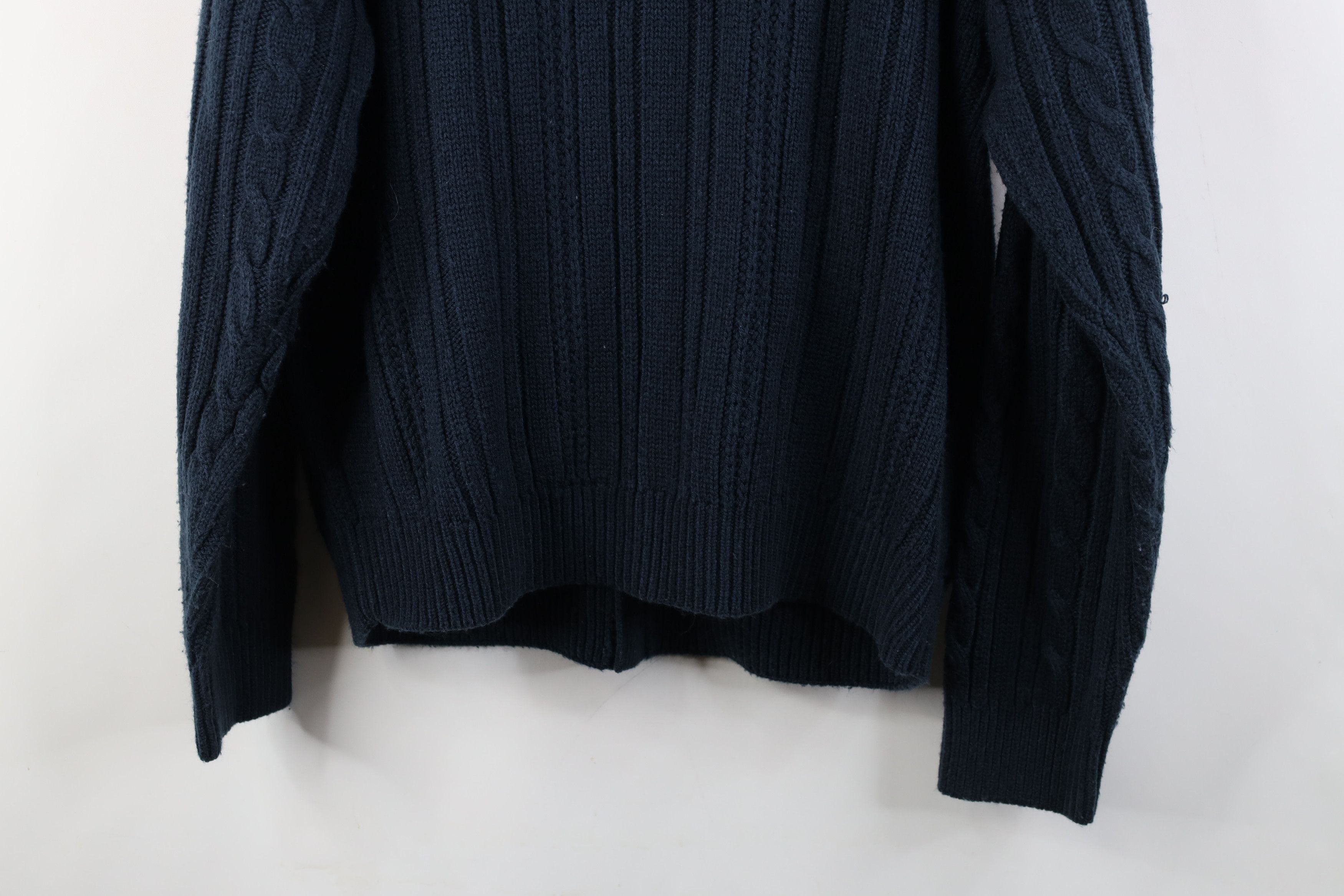 Vintage Vintage 90s Streetwear Cable Knit Fisherman Cardigan Sweater Size US L / EU 52-54 / 3 - 11 Thumbnail