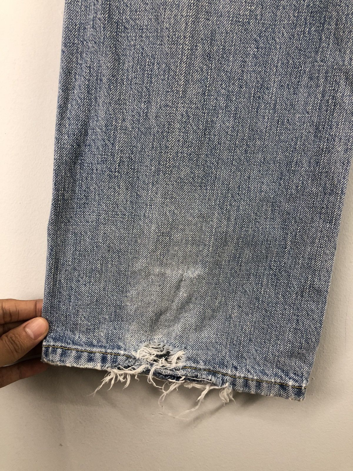 Zara Zara Regular Fit Skull Distressed Faded Blue Jeans Size US 34 / EU 50 - 16 Thumbnail