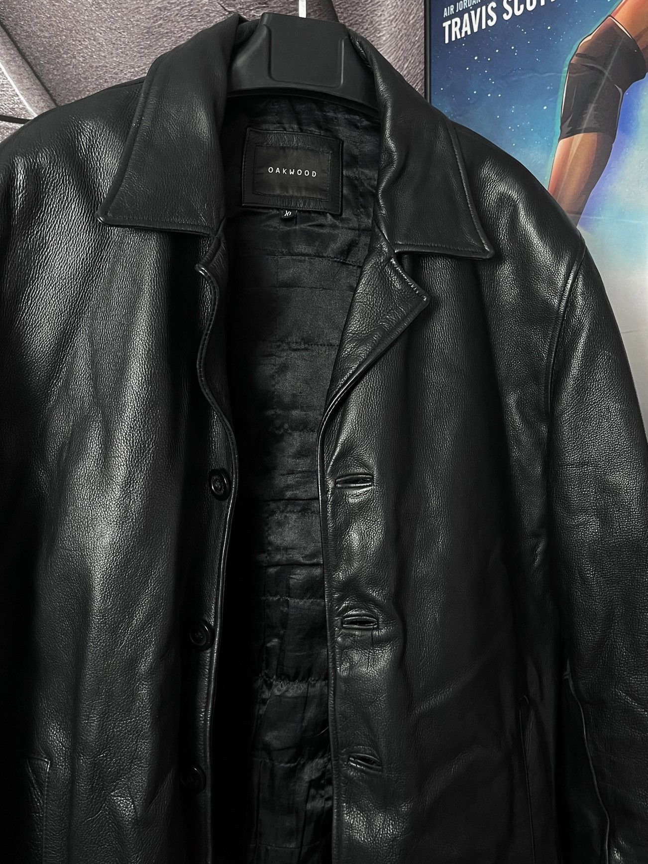 Versace Oakwood Leather Jacket Black XL Minimal Vintage Coat Size US XL / EU 56 / 4 - 5 Thumbnail