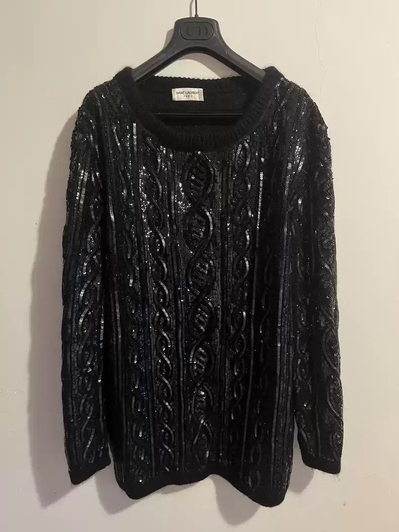 Saint Laurent Paris Saint Laurent Paris 2013FW Black Scaly Sweater-2505 Size US S / EU 44-46 / 1 - 1 Thumbnail