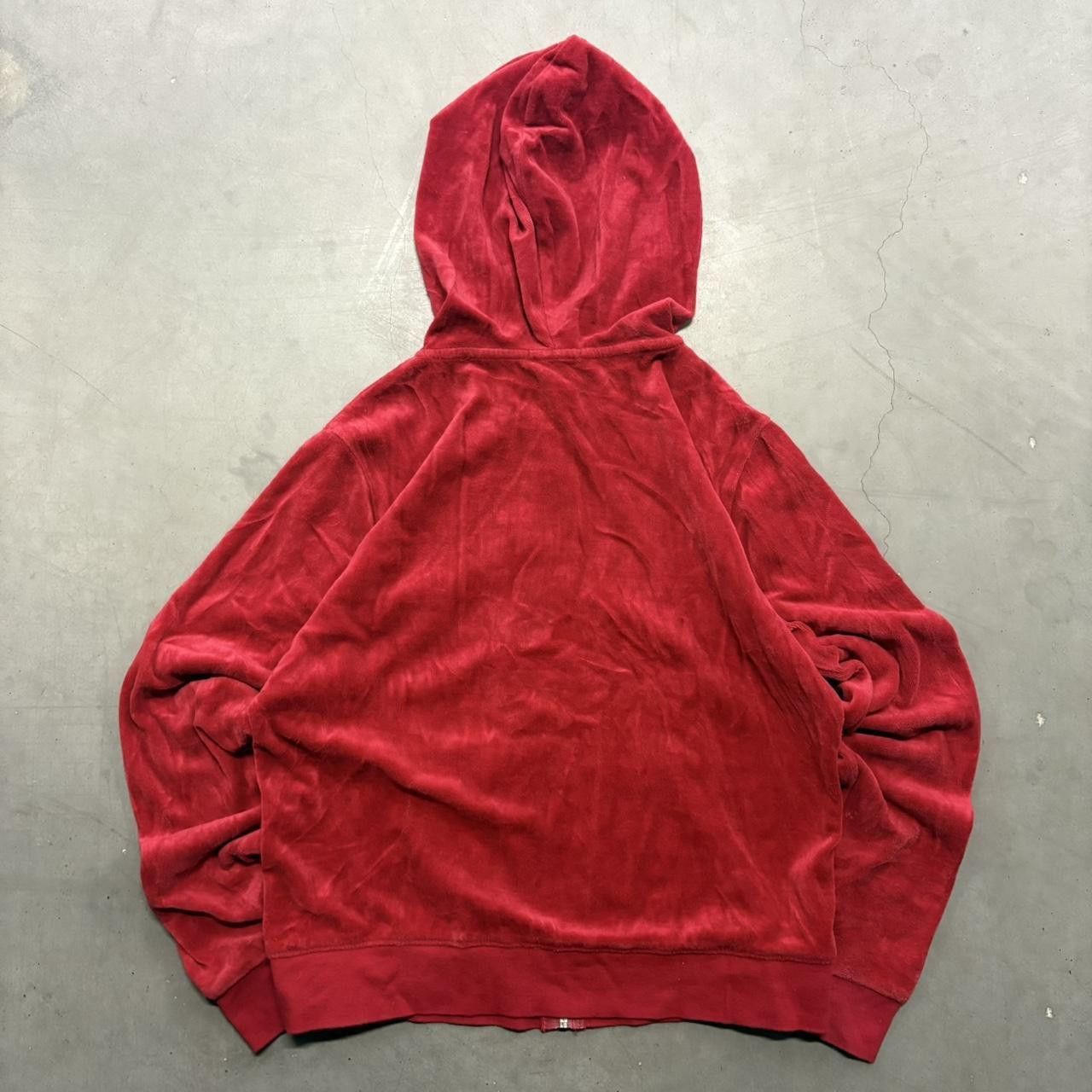Vintage Crazy Vintage Y2K 2000s Blank Red Velvet Velour Zipup Hoodie! Size US M / EU 48-50 / 2 - 3 Thumbnail