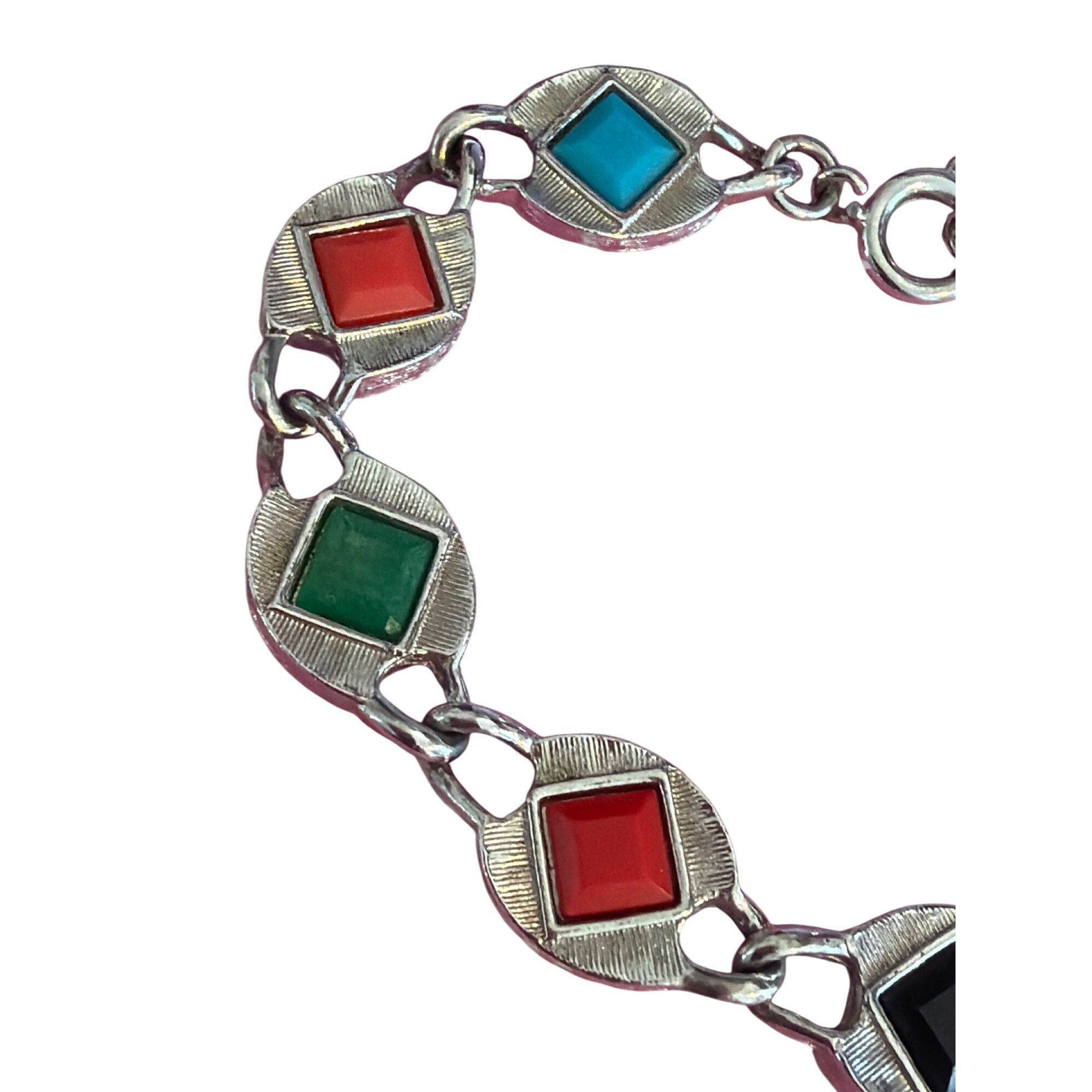 Other Vtg Sarah Coventry Harlequin Reversible Bracelet Silver Tone Size ONE SIZE - 2 Thumbnail
