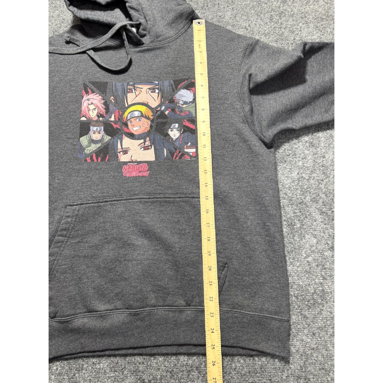 Port & Company Naruto Shippuden Hoodie Mens Medium Gray Anime Graphic Pullover Sweatshirt Size US M / EU 48-50 / 2 - 3 Thumbnail