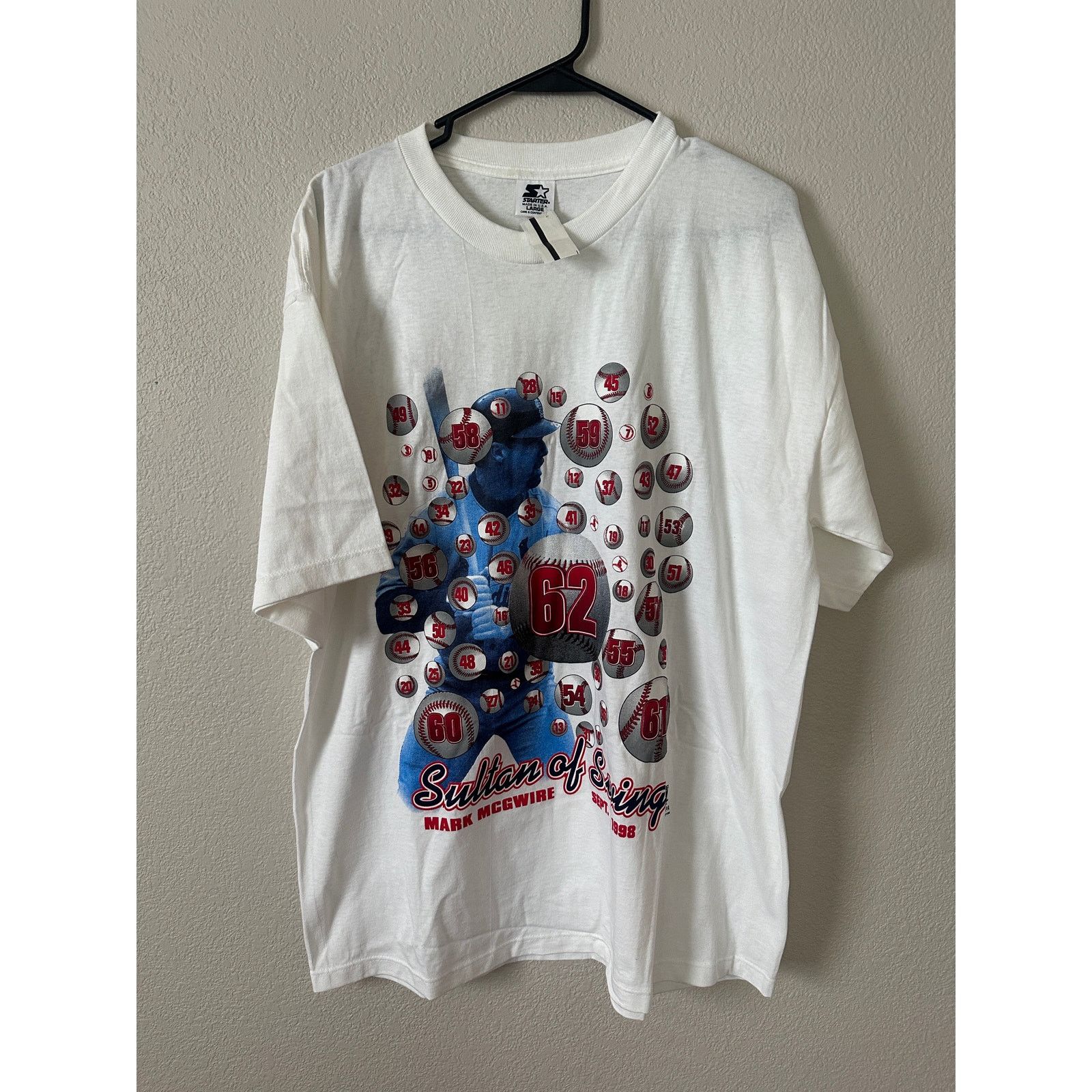 MLB × Starter × Vintage Vintage 1998 Starter Mark McGwire Home Run T-Shirt - Large Size US L / EU 52-54 / 3 - 1 Thumbnail