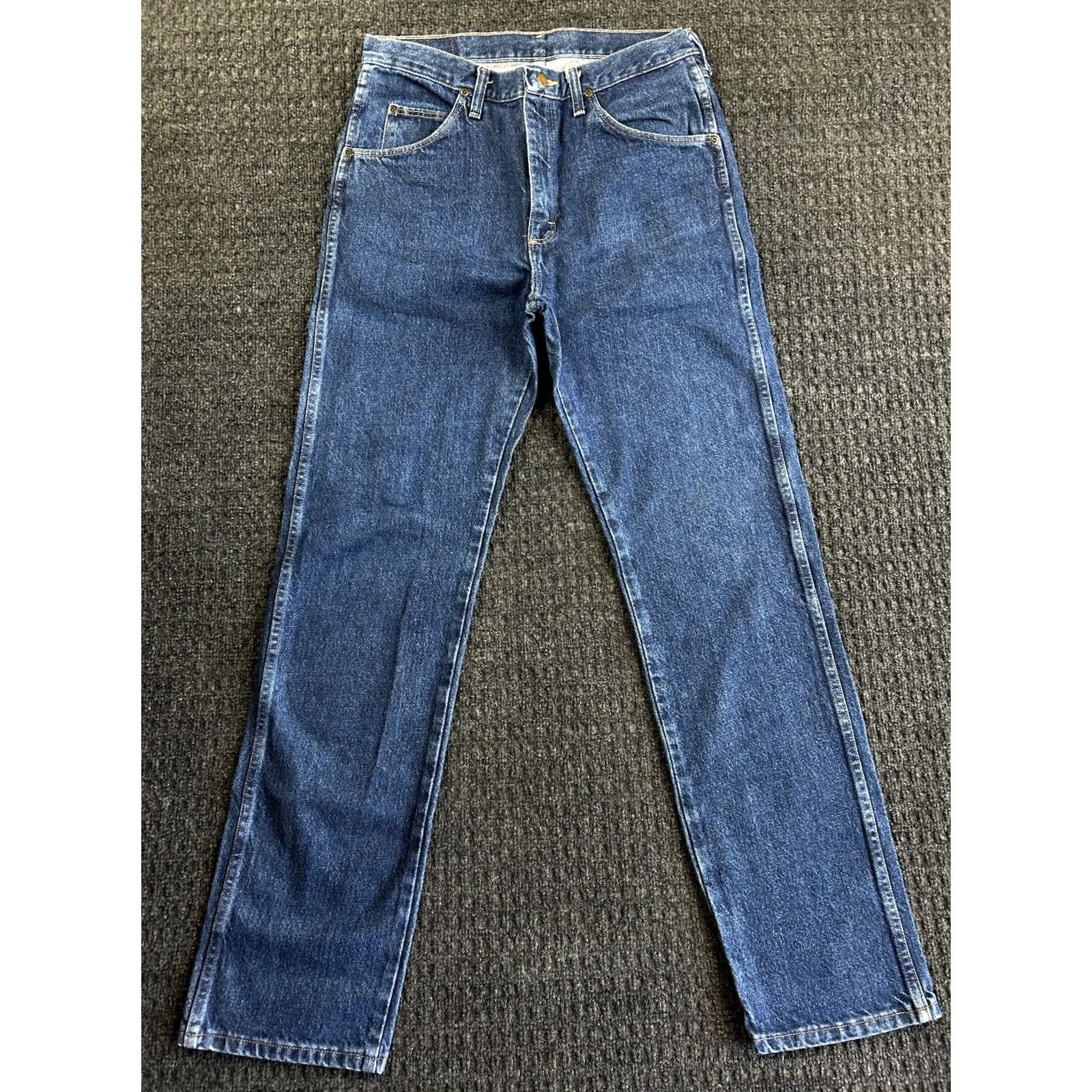 Wrangler VINTAGE Wrangler Jeans Regular Fit 33 x 34 Blue Denim 96501MR Work Cowboy Jeans Men Regular 33 Blue Denim Size US 33 - 2 Thumbnail