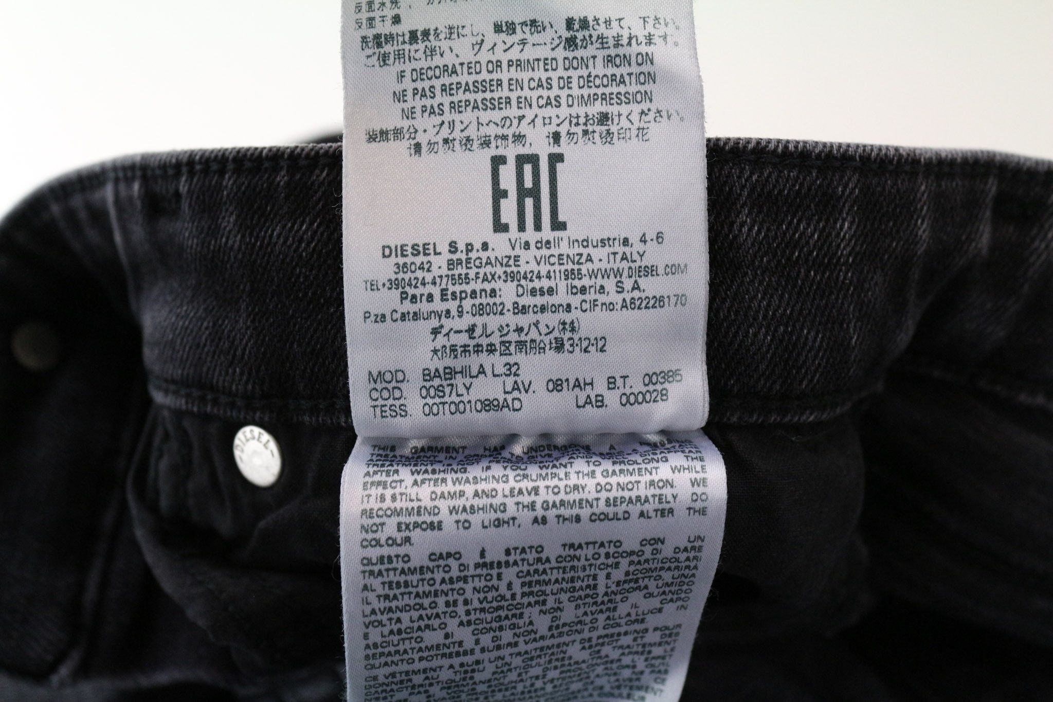 Diesel BABHILA 081AH W26/L32 Grey Buttoned Jeans 71714 Size 26" / US 2 / IT 38 - 9 Thumbnail