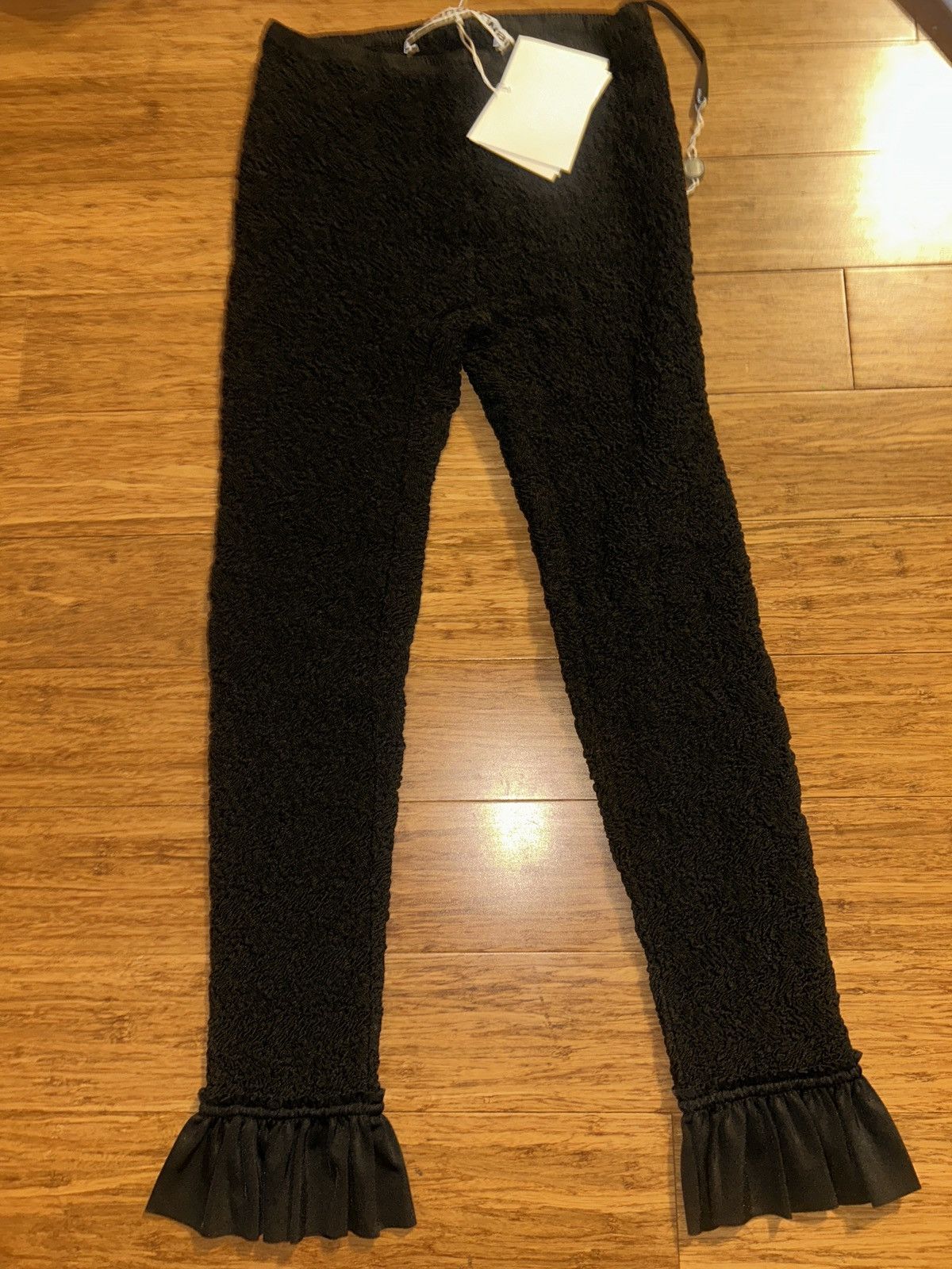 Alexander Wang ALEXANDER WANG Ruffled shirred satin-jersey Slim-leg Pants Size 24" / US 00 / IT 34 - 9 Thumbnail