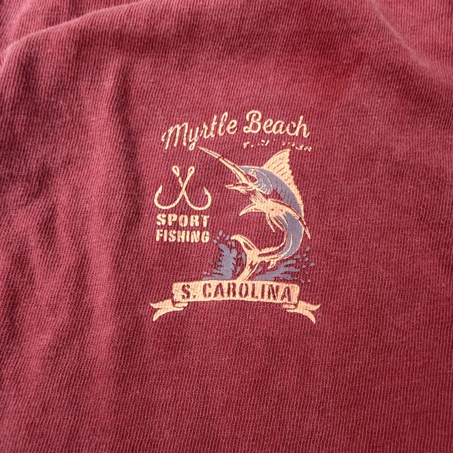 Vintage Sport Fishing Shirt Myrtle Beach Mens XL Red Graphic Tee Marlin South Carolina Size US XL / EU 56 / 4 - 2 Thumbnail