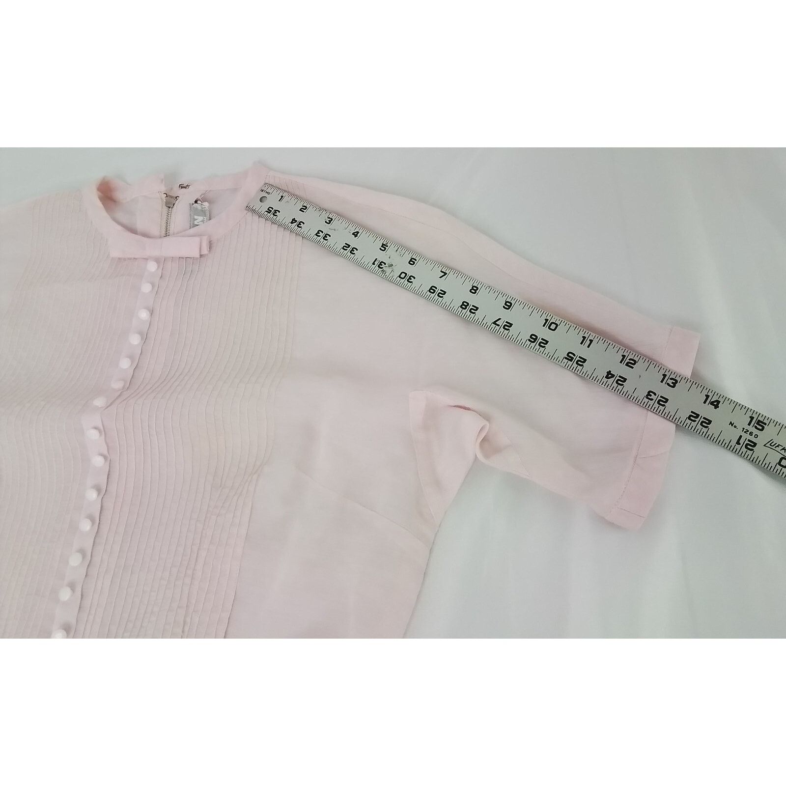 Other Vintage L'Aiglon Dress Women's Pale Pink Short Sleeve Size L / US 10 / IT 46 - 9 Thumbnail