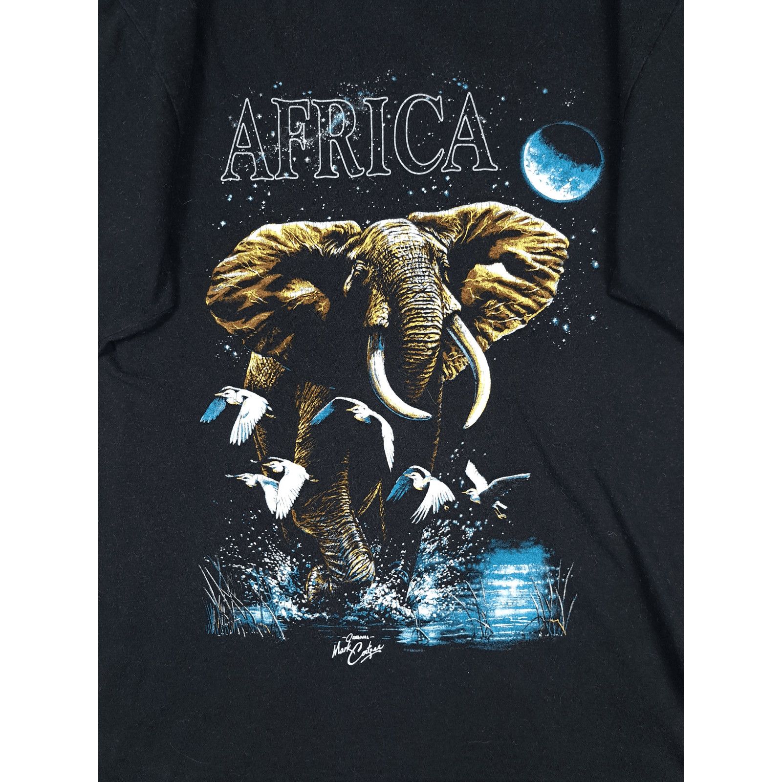 Vintage 90's Vintage Elephant Africa Black T-shirt Size S Size US S / EU 44-46 / 1 - 3 Thumbnail