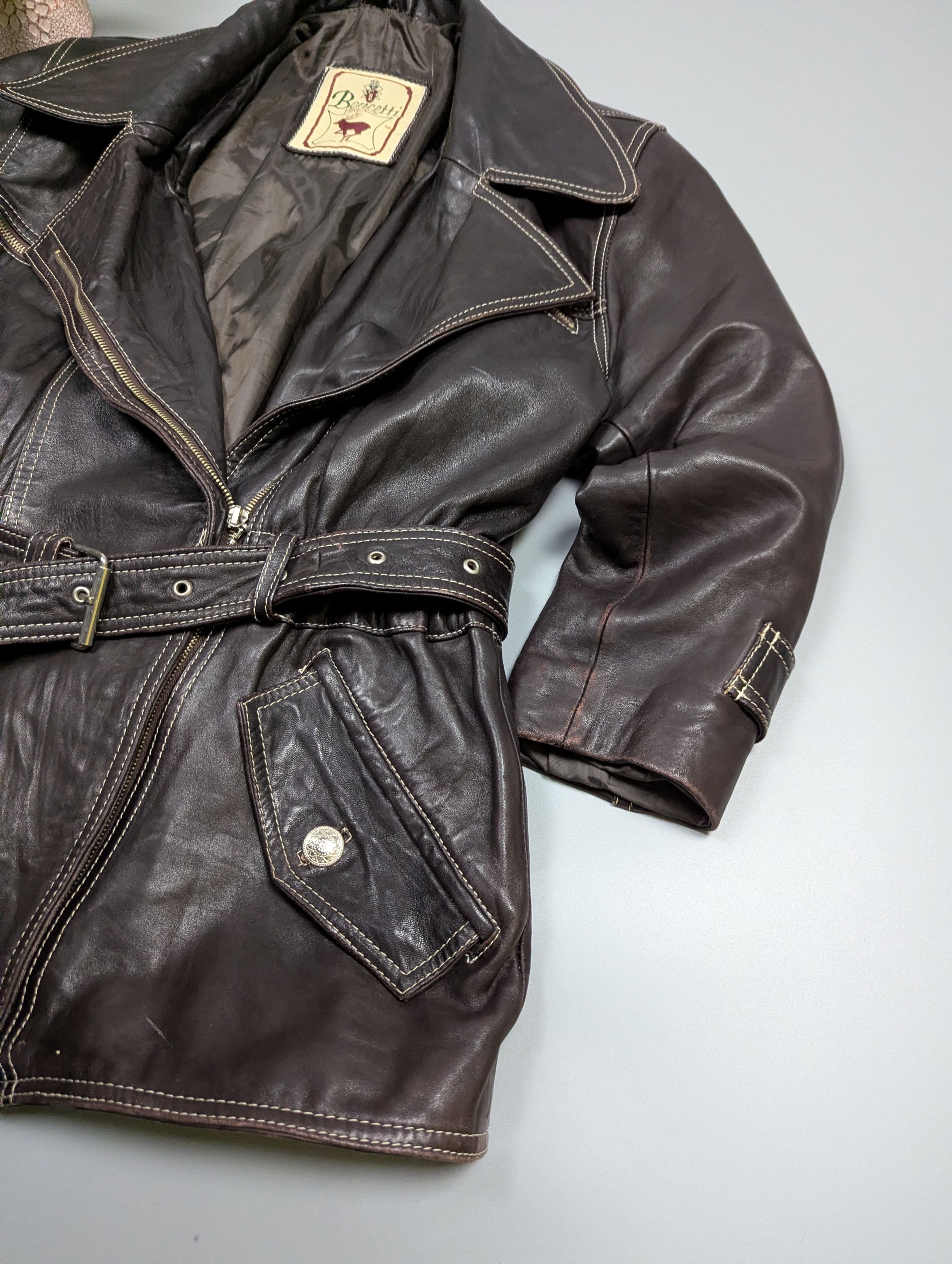 Bonchetti Firenze 90s Vintage Leather Trench Coat/Jacket