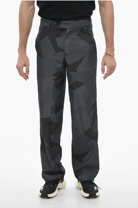 image of Neil Barrett Loose Fit Camouflage Liam Pants in Nero/Grigio, Men's (Size 31)