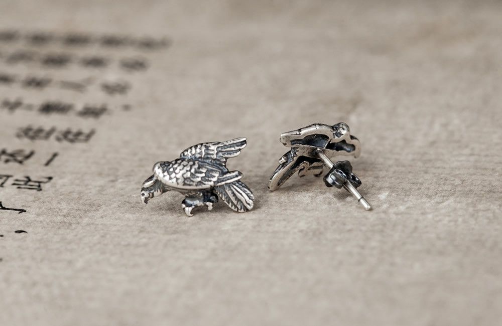 Jewelry × Sterling Silver Eagle Vintage Earrings One Pairs Chrome Jewelry Size ONE SIZE - 6 Thumbnail