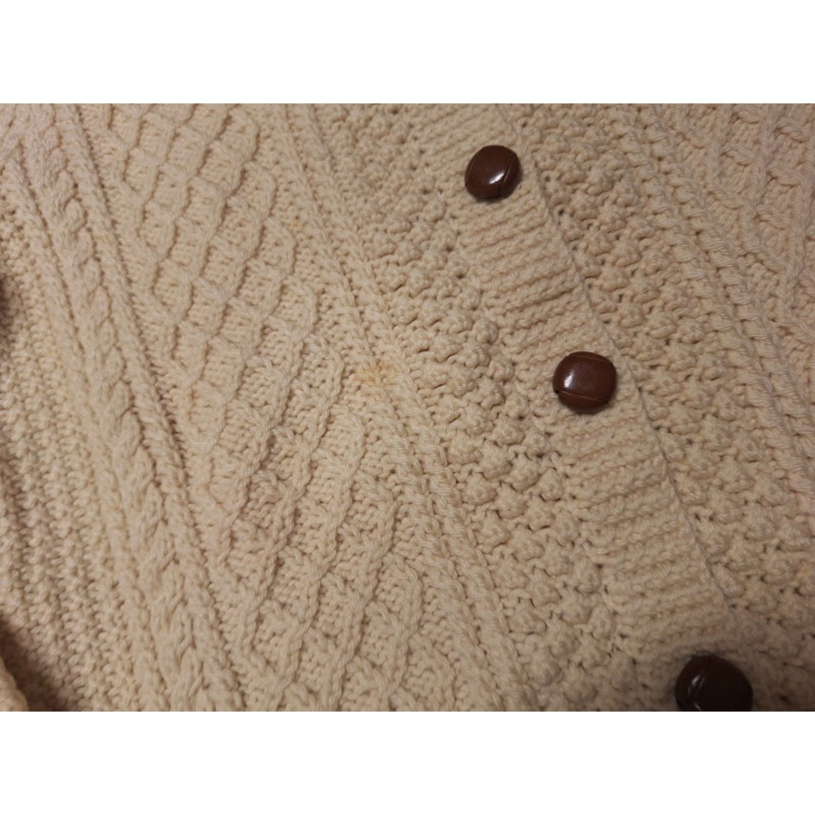 Vintage VINTAGE Cadery Cardery Hand Cable Knit Wool Sweater Cardigan S/M Women Beige Cardigan S/M Womens Size S / US 4 / IT 40 - 4 Thumbnail