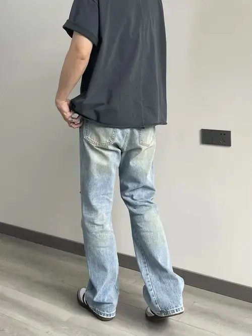 Jean faded washed damaged grunge flared jeans Size US 28 / EU 44 - 3 Thumbnail