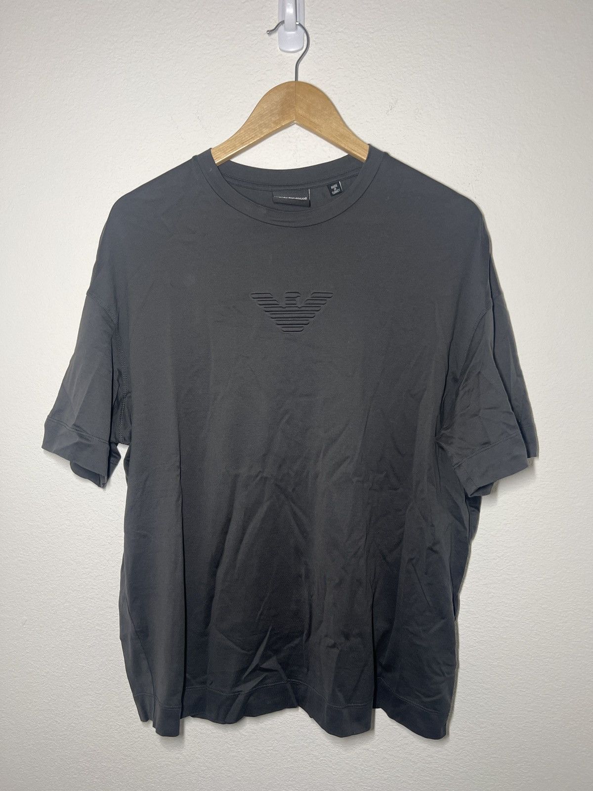 Emporio Armani Emporio Armani Grey Embossed T-Shirt Size US L / EU 52-54 / 3 - 1 Thumbnail