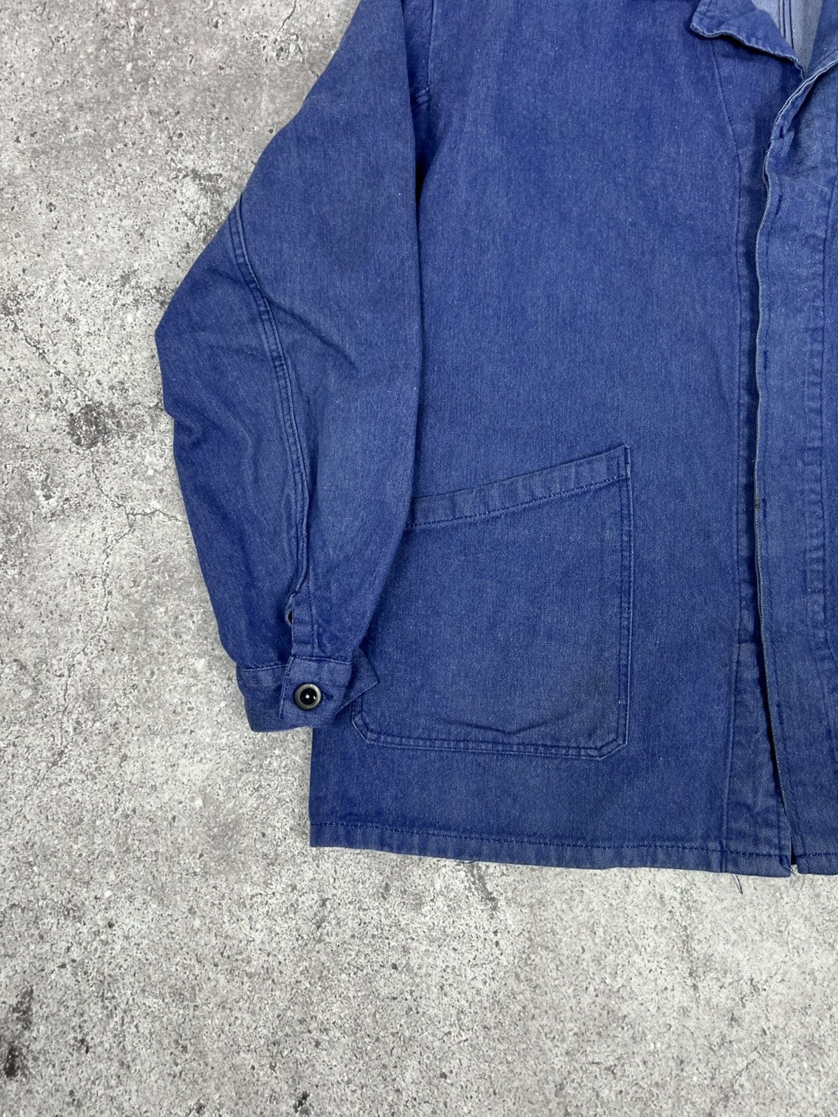 Other Vintage French Worker Work Jacket Cotton Blue Size US XL / EU 56 / 4 - 5 Thumbnail