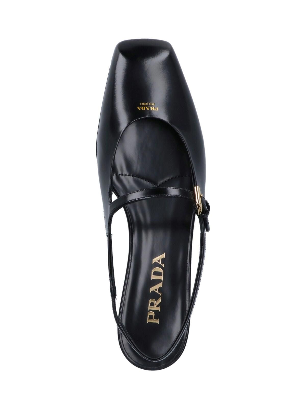 Prada PRADA LOGO LEATHER SLINGBACK PUMPS SIZE 38 Size ONE SIZE - 4 Thumbnail
