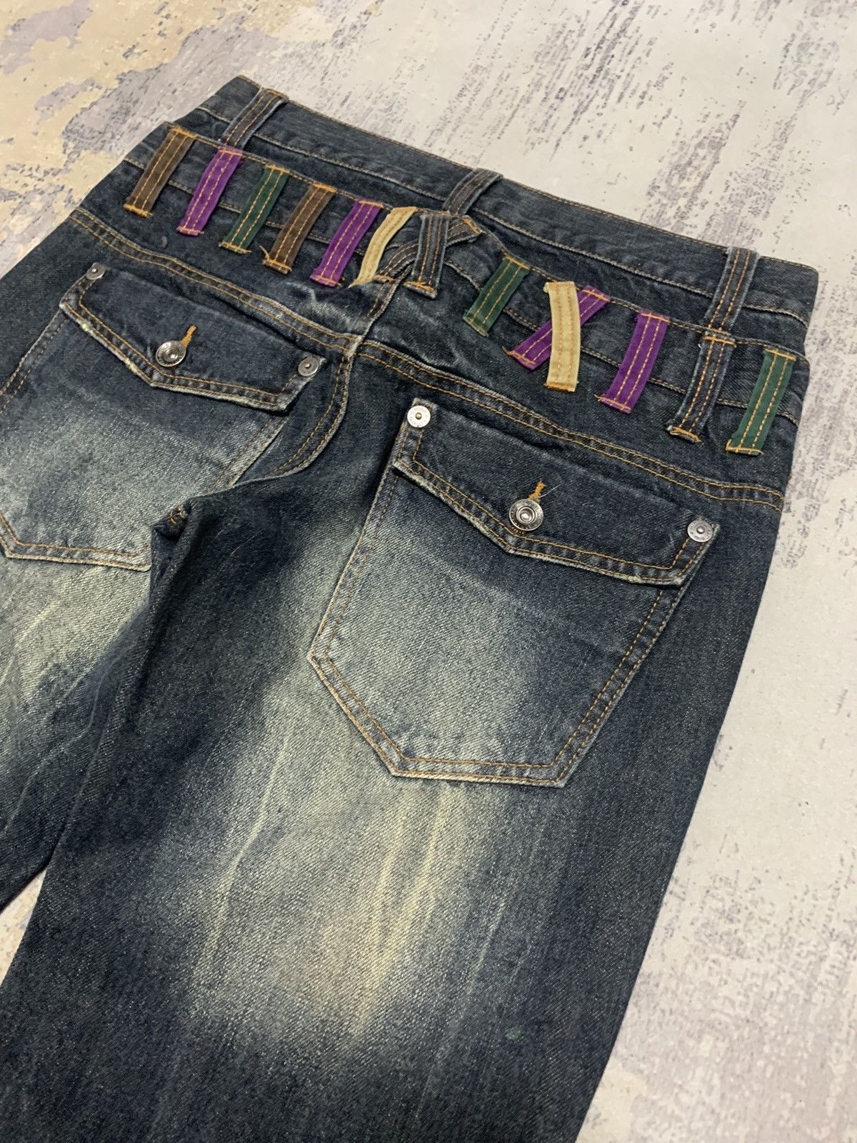 If Six Was Nine EXPLOSION DOUBLE WAIST NYLAUS DENIM JEANS 30x30 Size US 30 / EU 46 - 12 Thumbnail