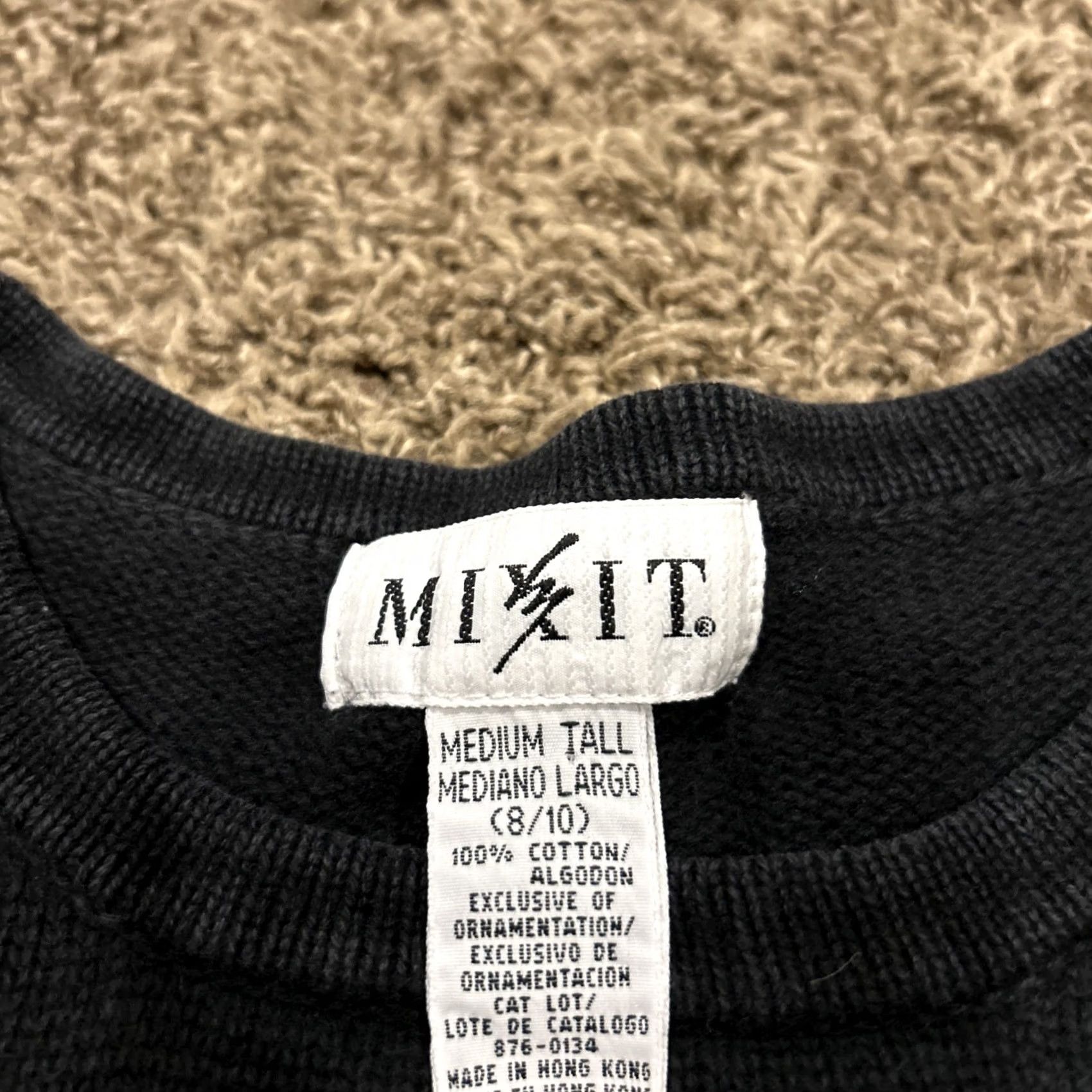 Vintage VINTAGE Mixit Sweater Dress Dress Knee Length M Tall Cotton Black Red 90s Womens Size M / US 6-8 / IT 42-44 - 2 Thumbnail