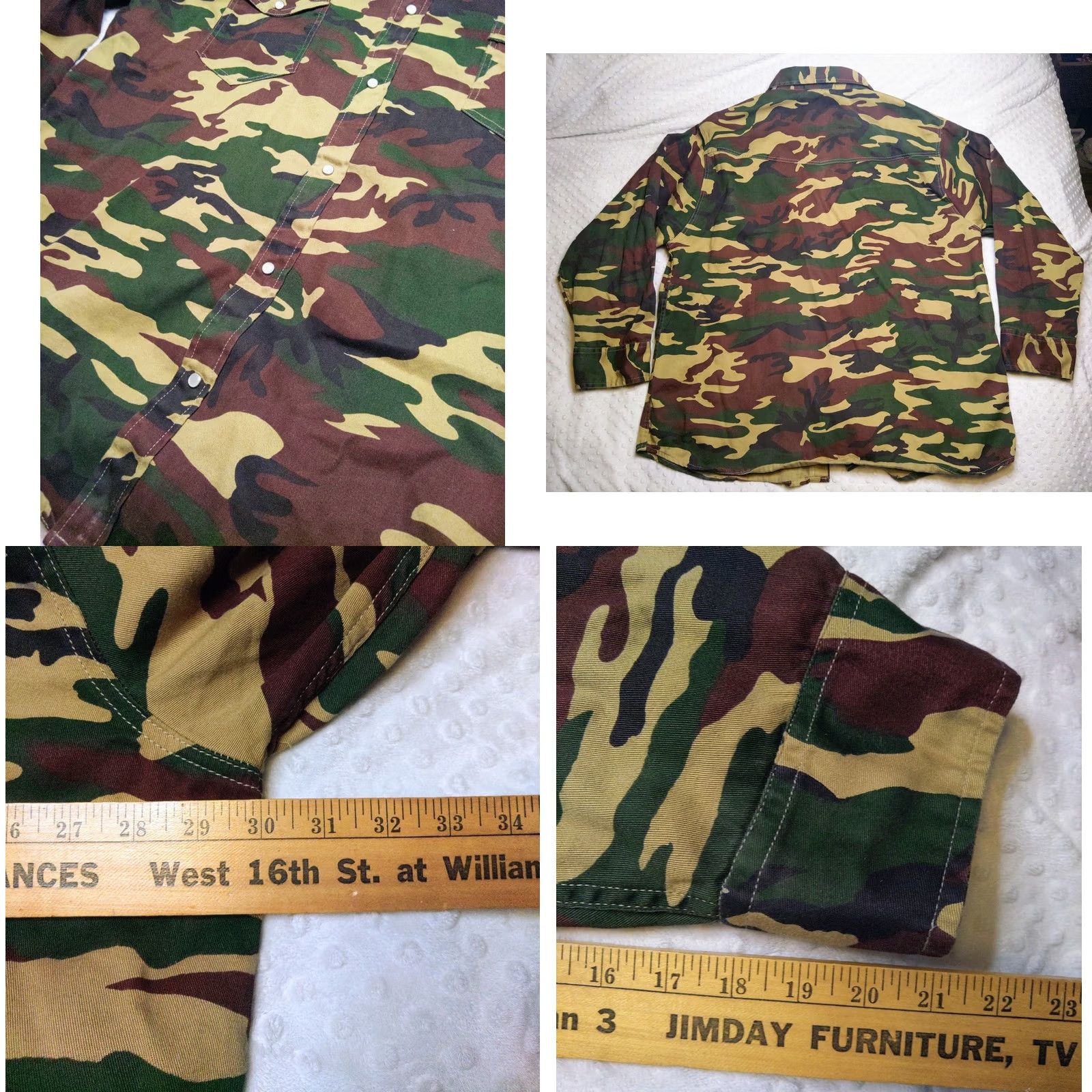 Vintage Just In Trend FR Camo Shirt 4XL Pearl Snap Flame Resistant Western Workwear Shirt Mens 4XL Camo Pearl Snap Western Workwear Regular Fit Cotton Twill Size US XXL / EU 58 / 5 - 8 Thumbnail
