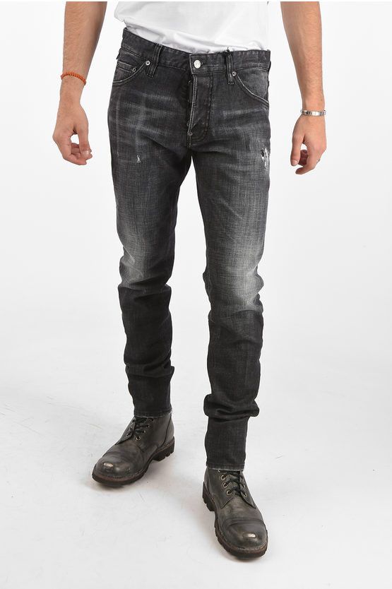 image of Dsquared2 16Cm Stretch Denim Cool Guy Jeans in Black, Men's (Size 33)