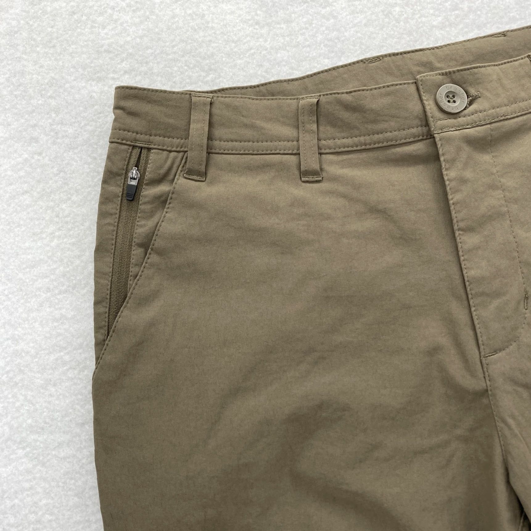 Thrasher Brasher Mens 34x31 Olive Green Stretch Walking Trousers Hiking Outdoor Pants Regular Khakis Pockets Zip Pocket Stretch Size US 34 / EU 50 - 4 Thumbnail