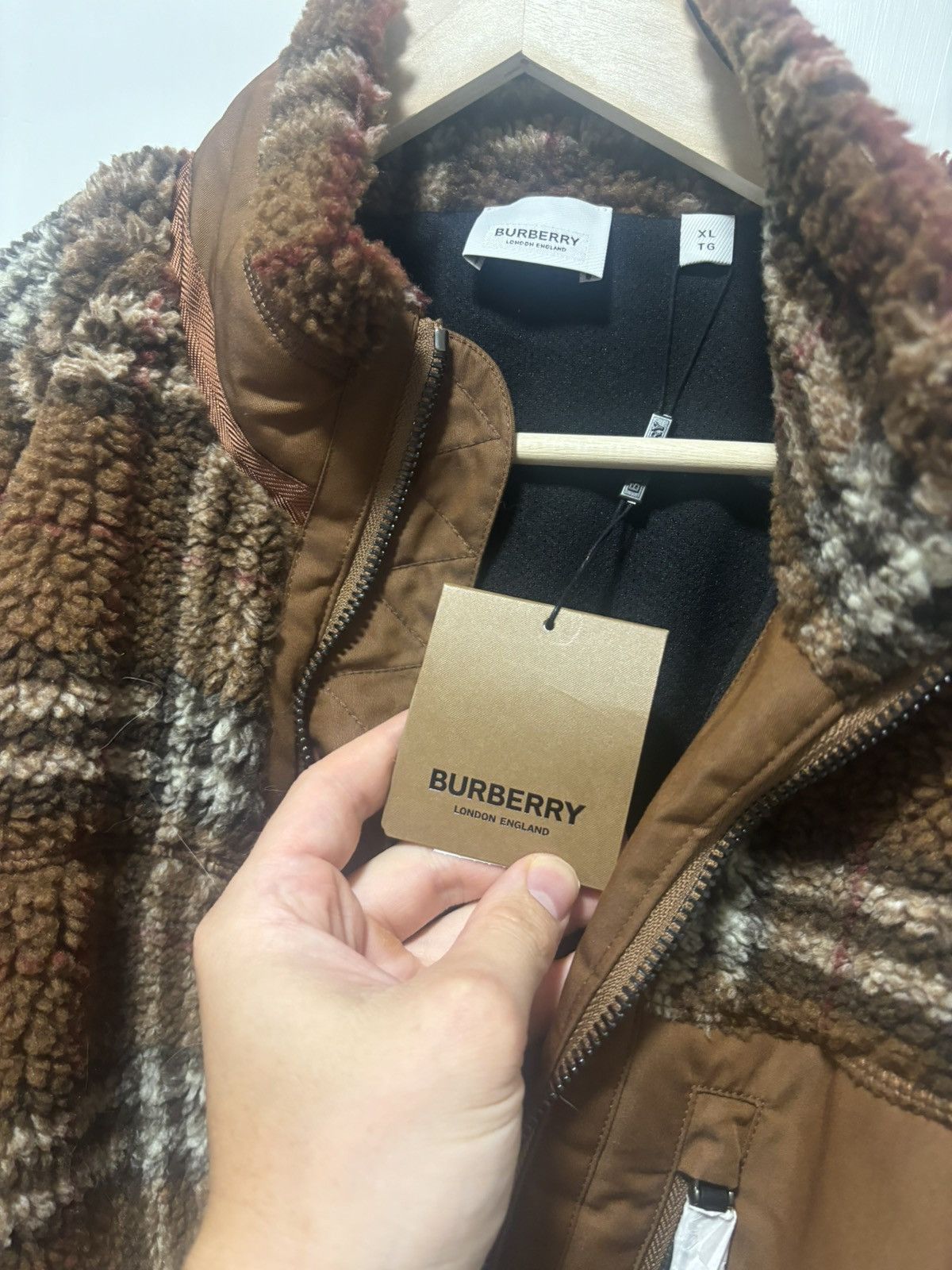 Burberry Burberry Brown Vintage Check Fleece Funnel Neck Jacket Size US XL / EU 56 / 4 - 9 Thumbnail