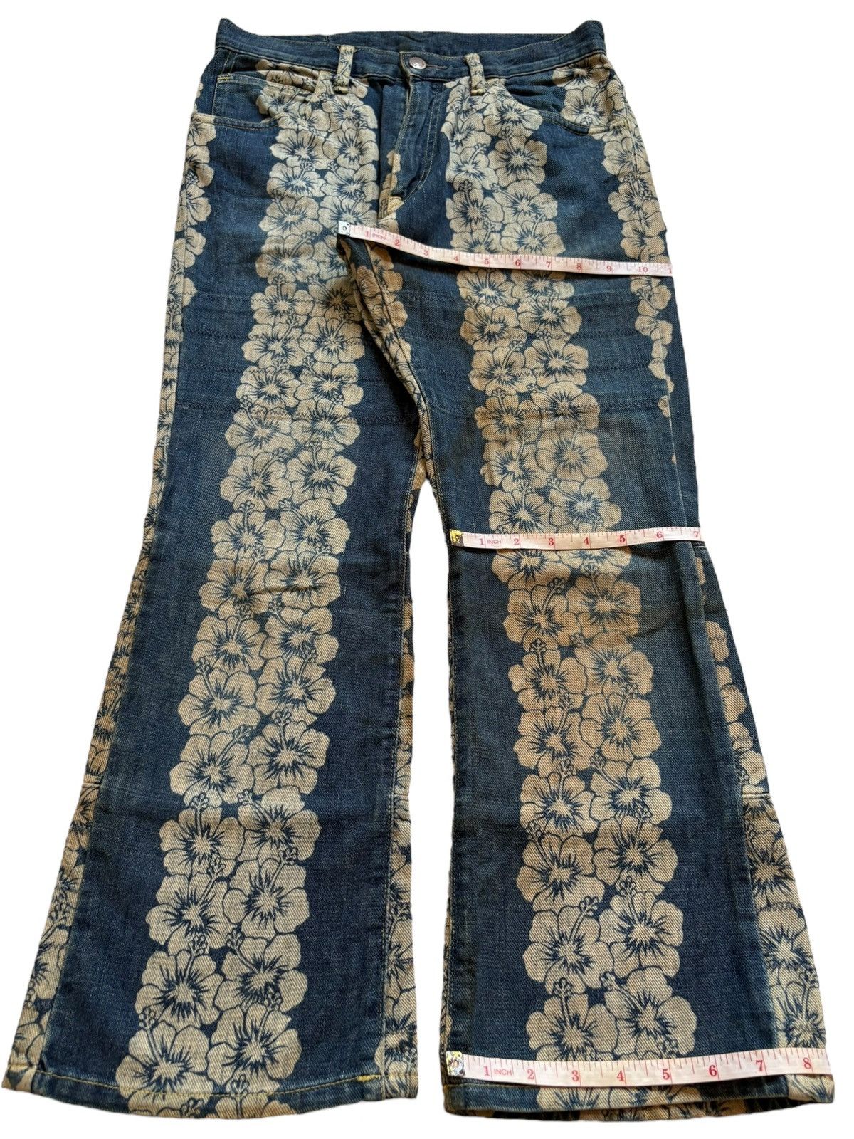 Hysteric Glamour Vintage Hysteric Glamour Mud Wash Flower Style Flare Jeans Size US 28 / EU 44 - 14 Thumbnail