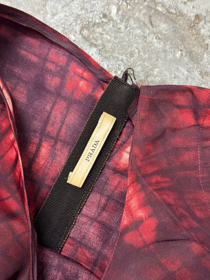 Designer × Prada × Vintage FW2010 Prada Red Silk Tartan Dress Size M / US 6-8 / IT 42-44 - 7 Thumbnail