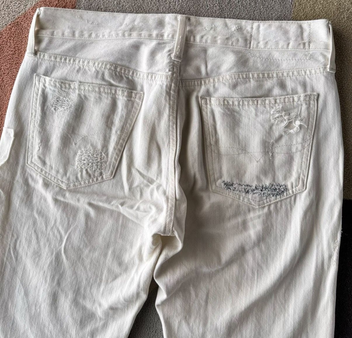 Polo Ralph Lauren Polo Ralph Lauren White Patch Distressed Jeans K22 Size US 27 - 7 Thumbnail