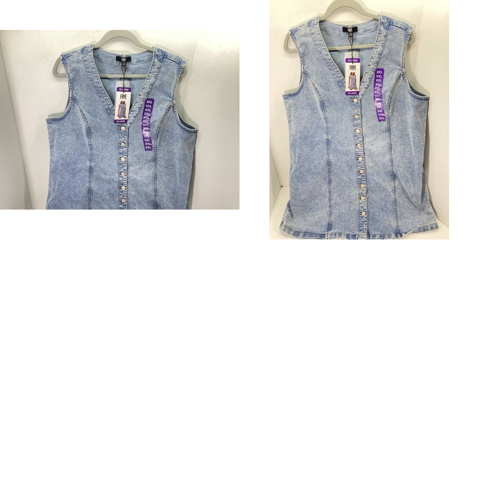 Frye Frye Denim Dress Women 2XL XXL Blue Button Belt Light Wash Cotton Stretch NWT Size XXL / US 16-18 / IT 52-54 - 9 Thumbnail
