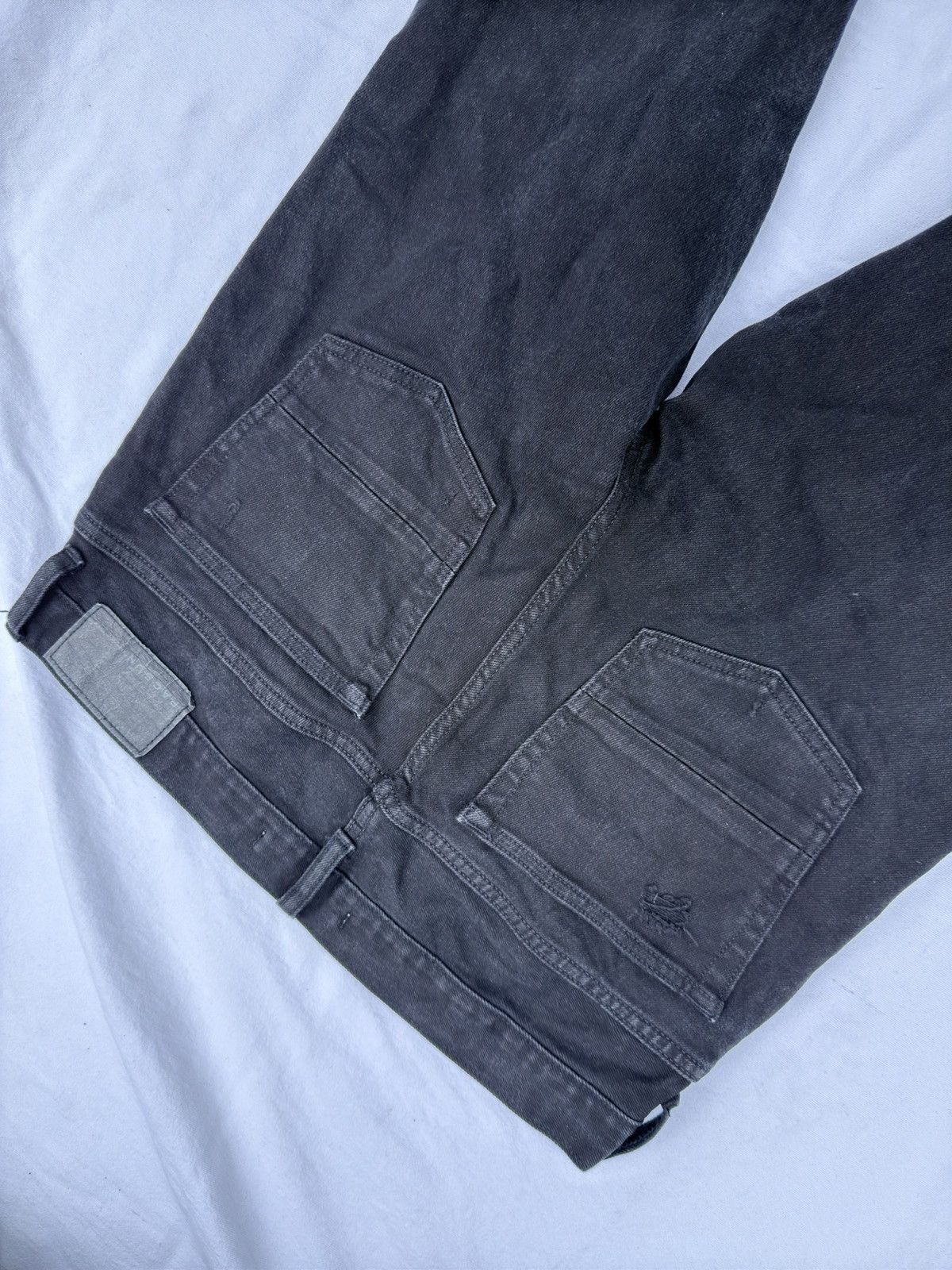 Vintage Black straight leg customized stitched ripped jeans Size US 34 / EU 50 - 5 Thumbnail