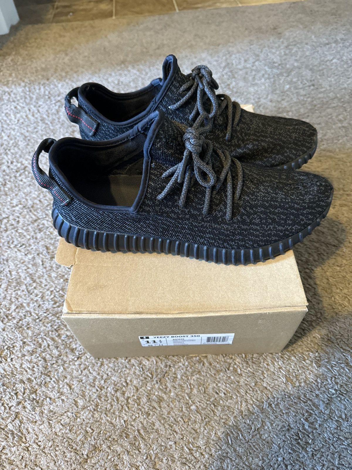 Adidas Adidad Yeezy 350 Pirate Black 2015 Size US 11.5 / EU 44-45 - 4 Thumbnail