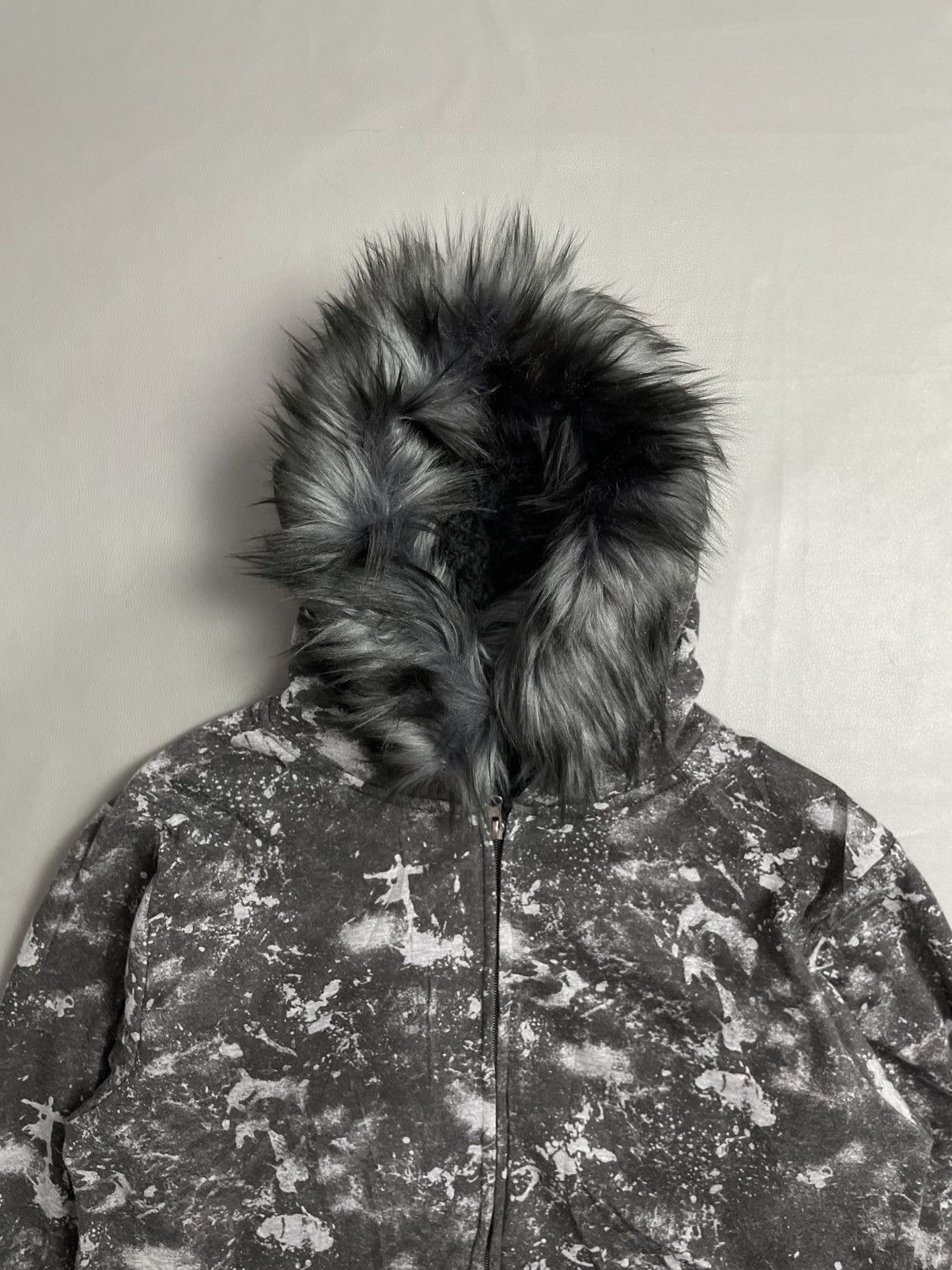 Japanese Brand Defective Struct Abstract Zip Fur Hoodie Size US M / EU 48-50 / 2 - 2 Thumbnail