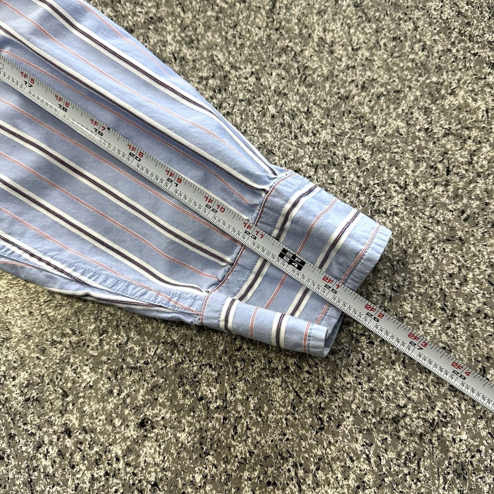 Gap Gap Shirt Mens XXL Classic Fit Long Sleeve Button-Up Light Blue Striped Size US XXL / EU 58 / 5 - 7 Thumbnail
